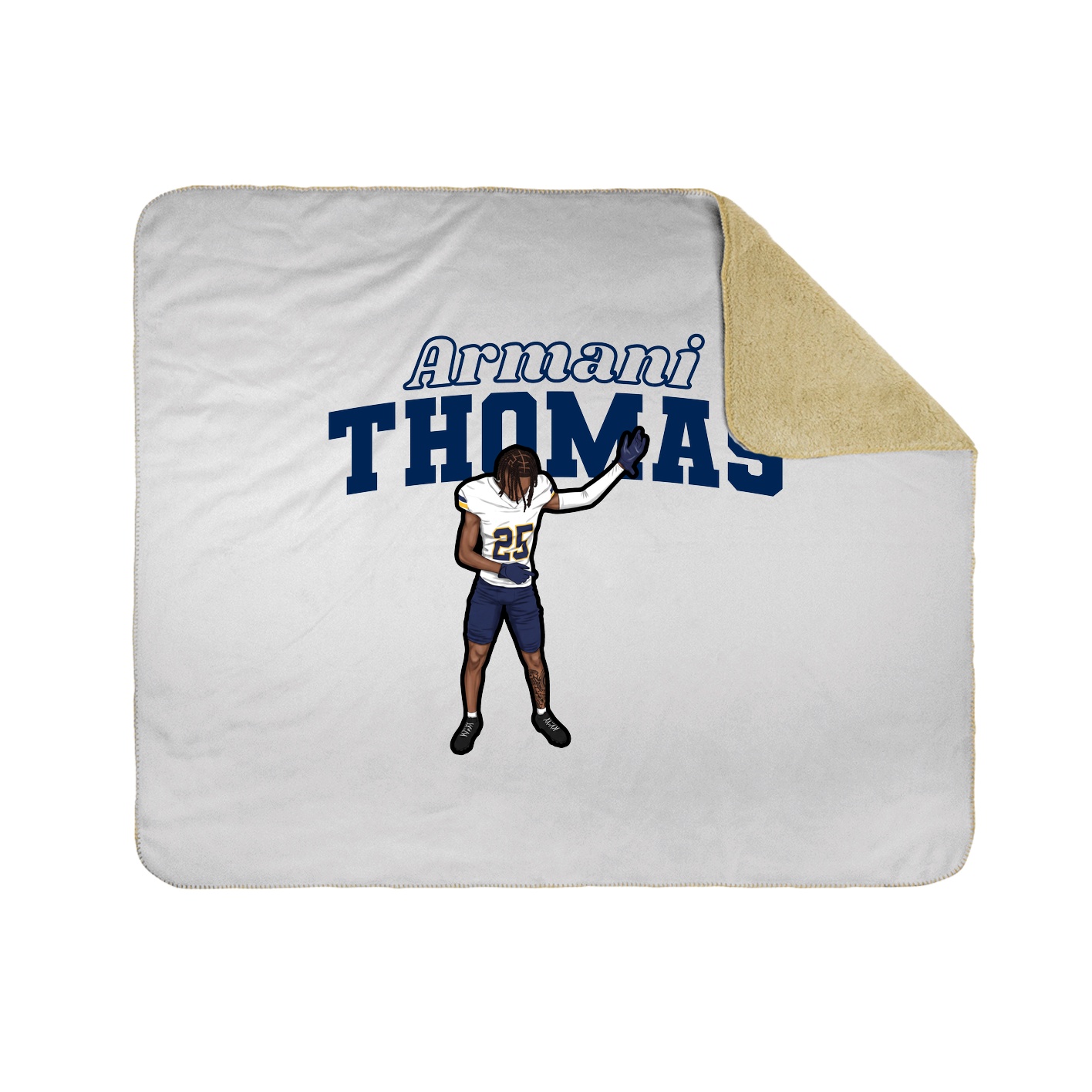 Throw Blanket — Name Arch in White