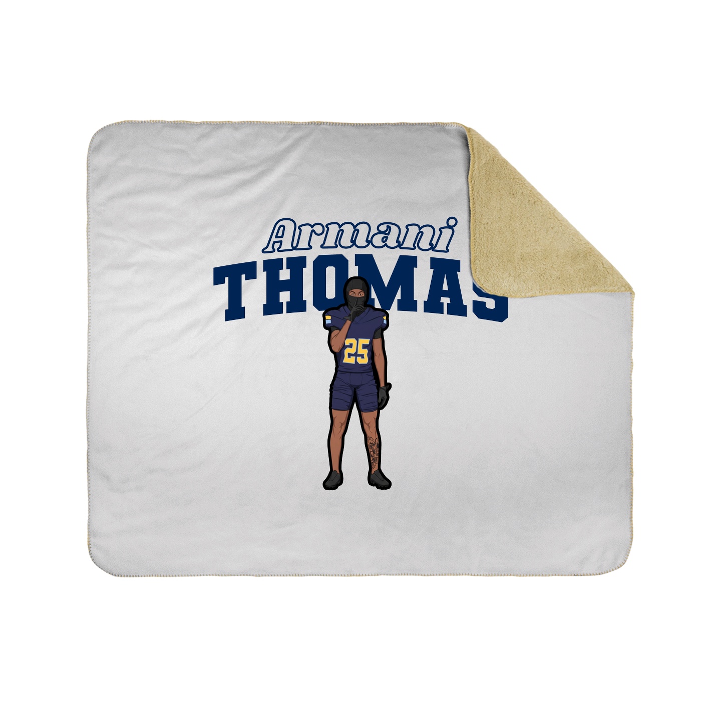 Throw Blanket — Name Arch in White