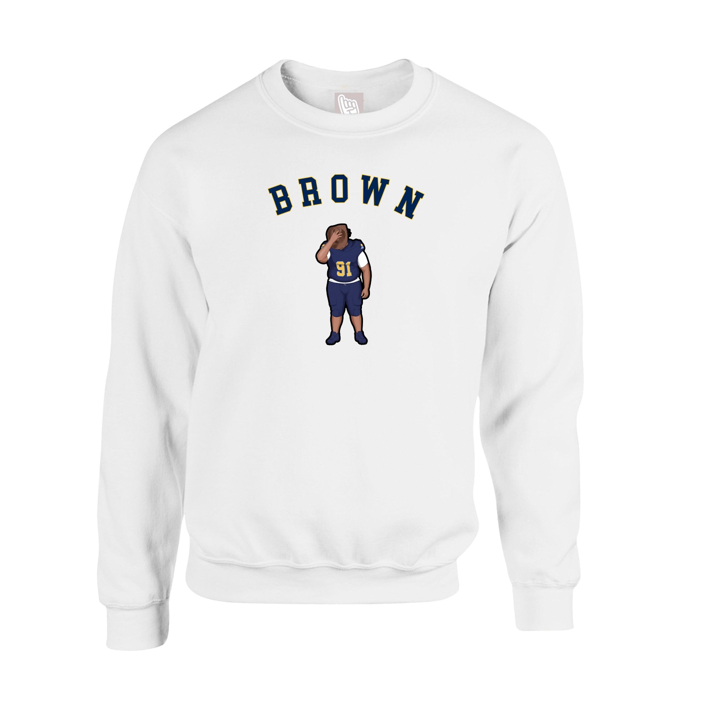Fleece Crew — Shirsey Arch in White