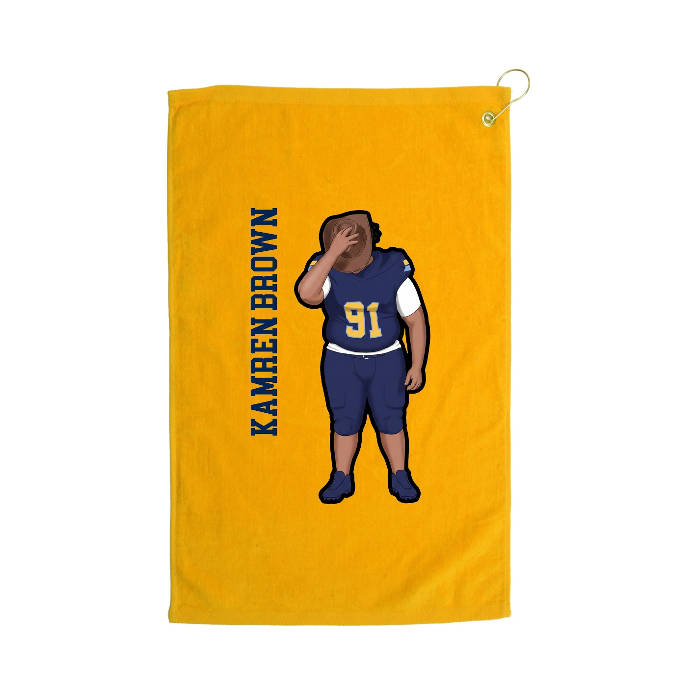 Golf Towel — Name Vertical in Gold