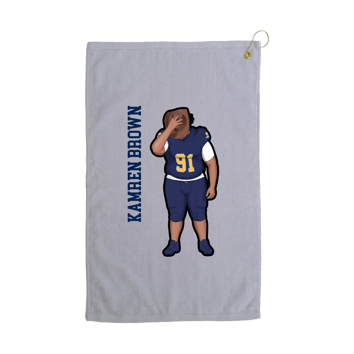 Golf Towel — Name Vertical in Grey
