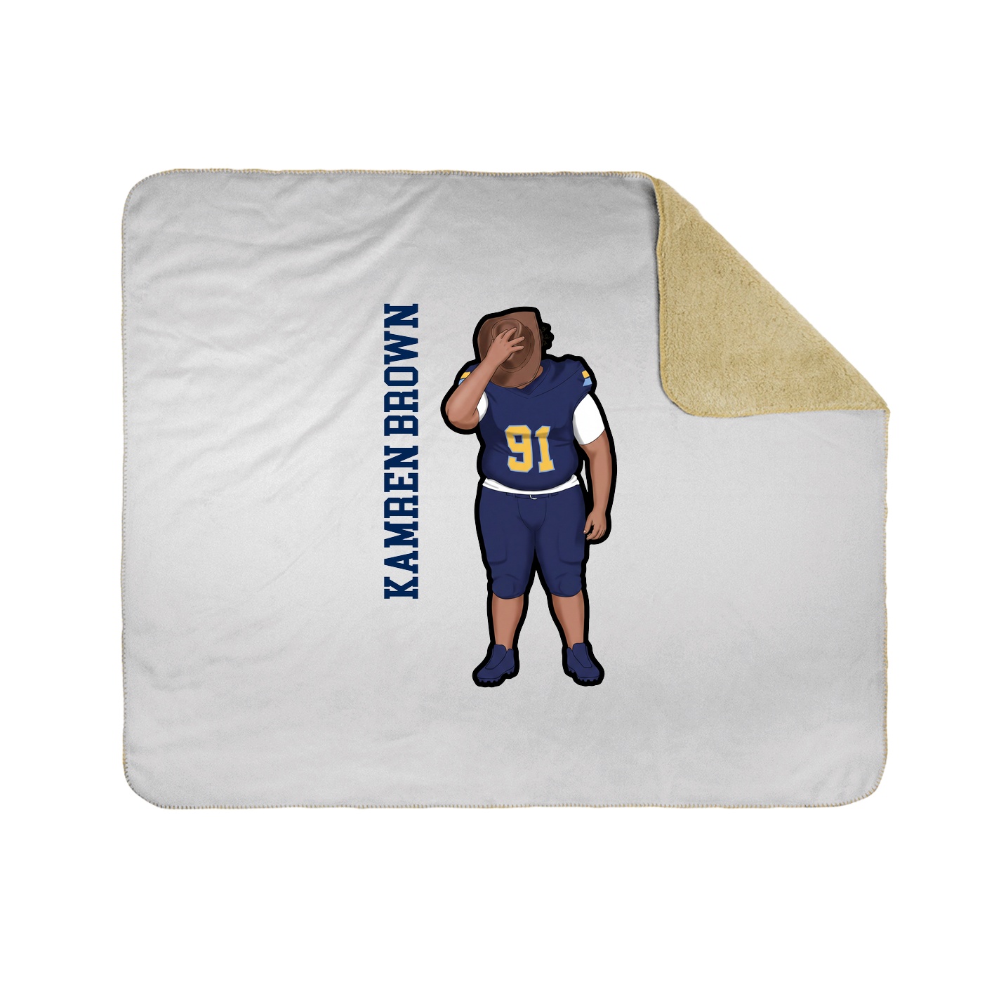 Throw Blanket — Name Vertical in White