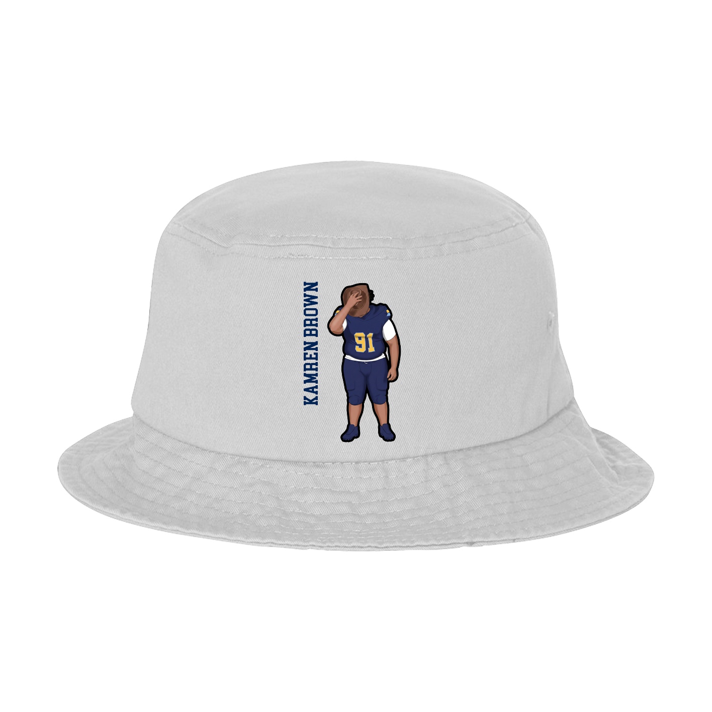 Bucket Cap — Name Vertical in White
