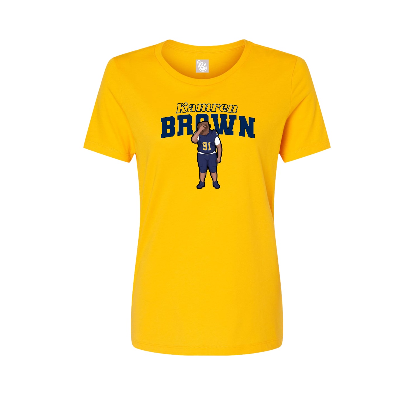 Fitted Women's Tee — Name Arch in Gold