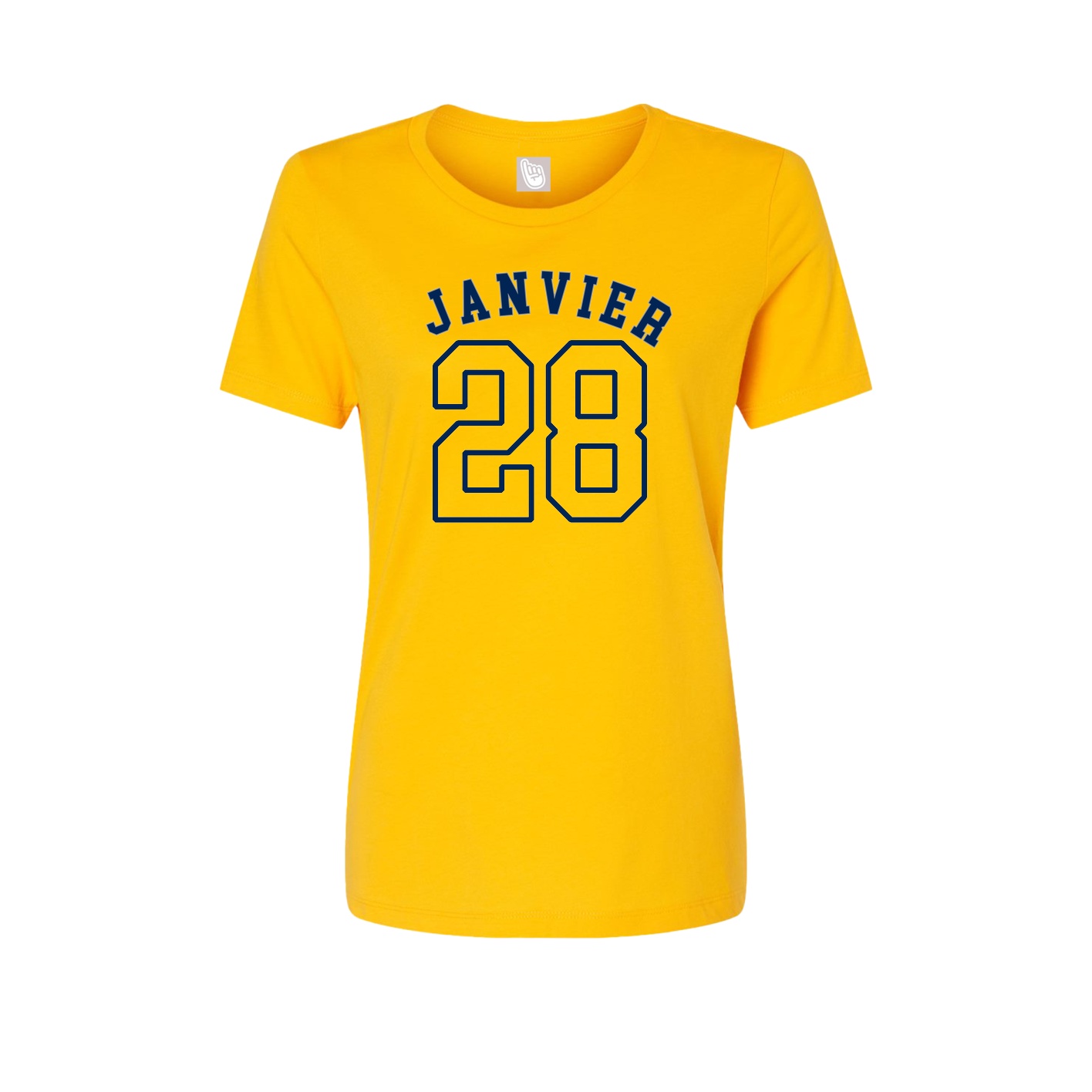 Fitted Women's Tee — Shirsey Arch in Gold