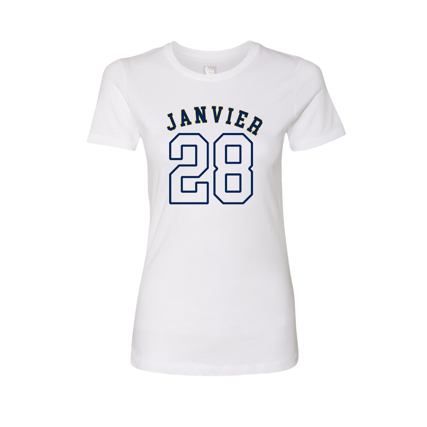 Fitted Women's Tee — Shirsey Arch in White