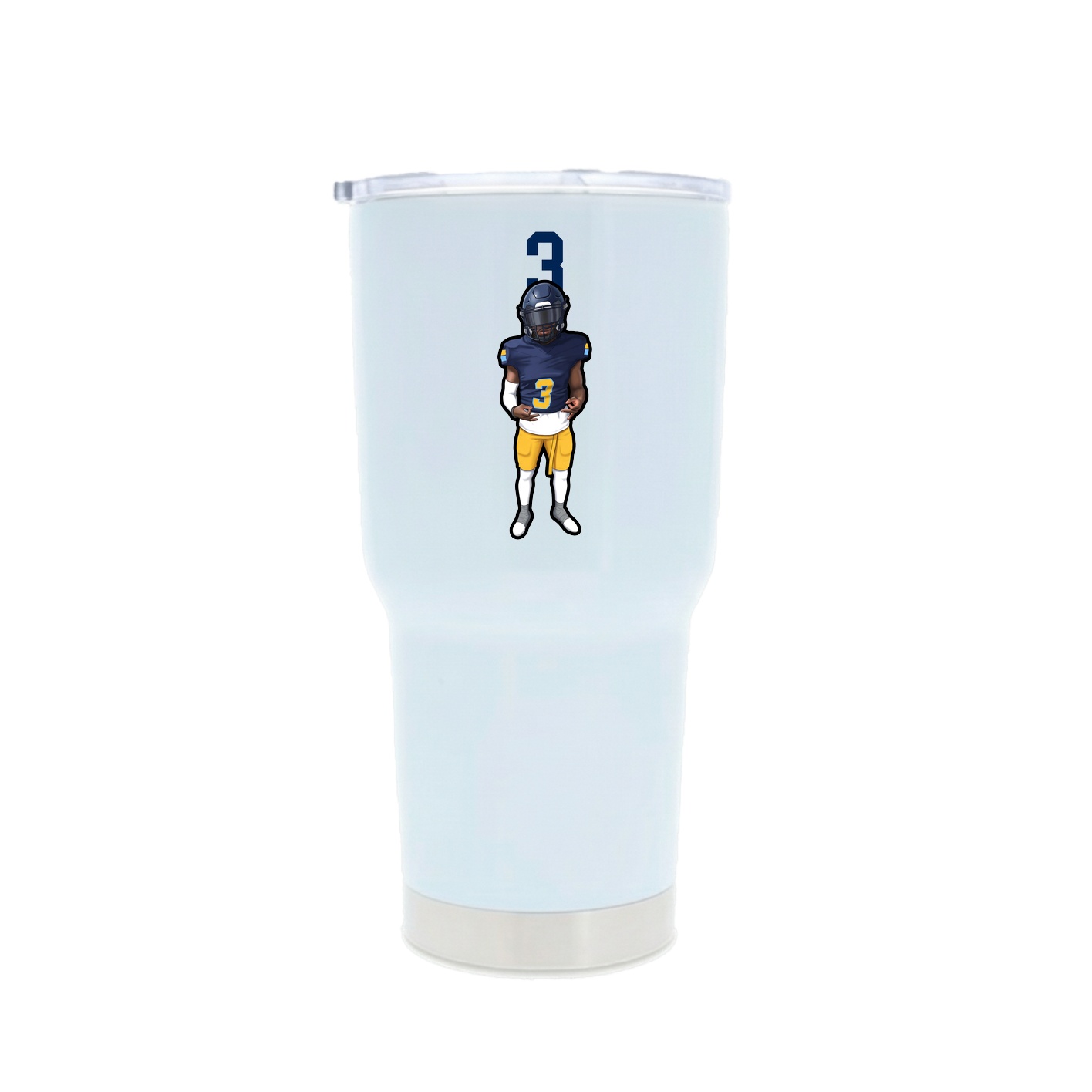 30oz Stainless Steel Tumbler — Number Top in White