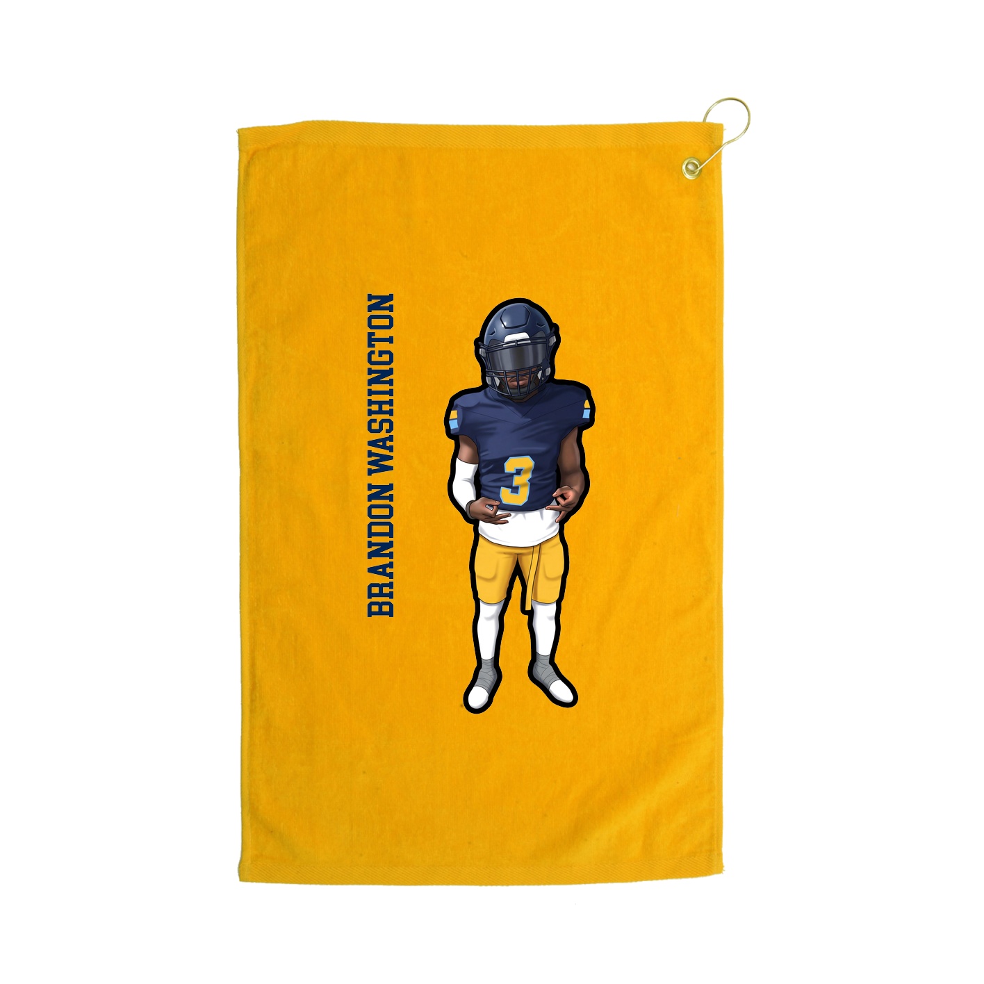 Golf Towel — Name Vertical in Gold