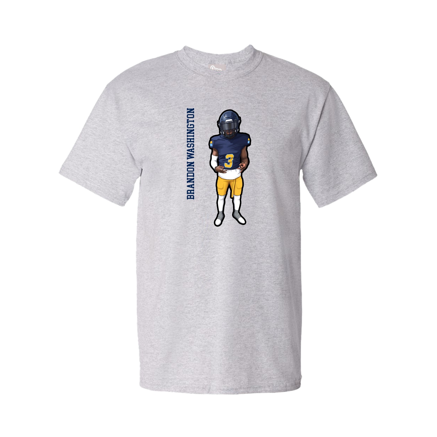 Tee — Name Vertical in Grey