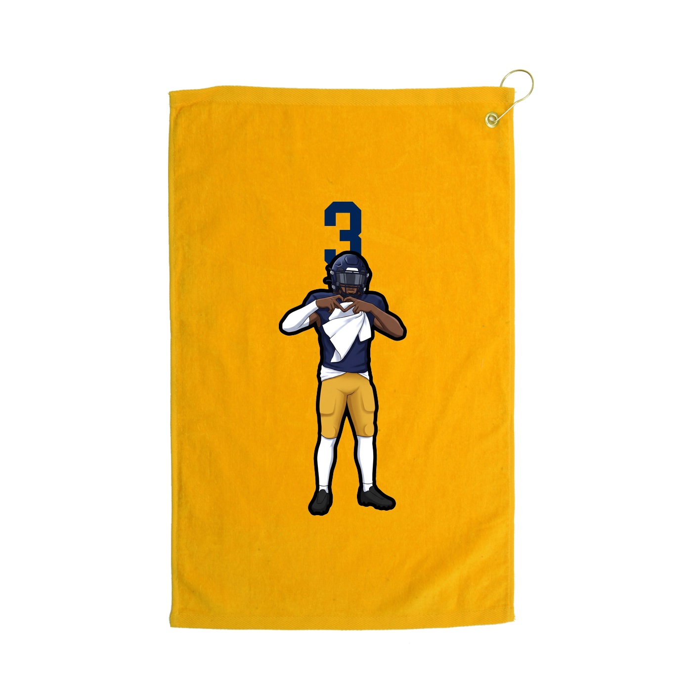 Golf Towel — Number Top in Gold