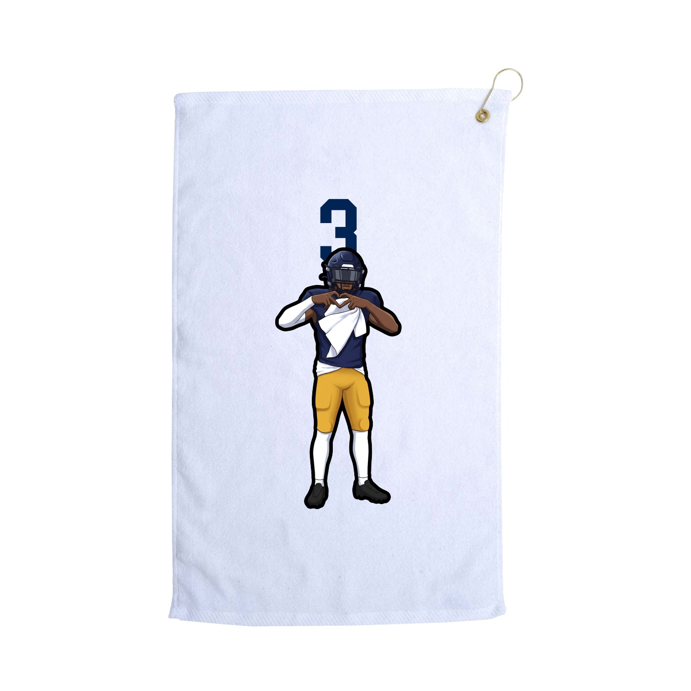 Golf Towel — Number Top in White