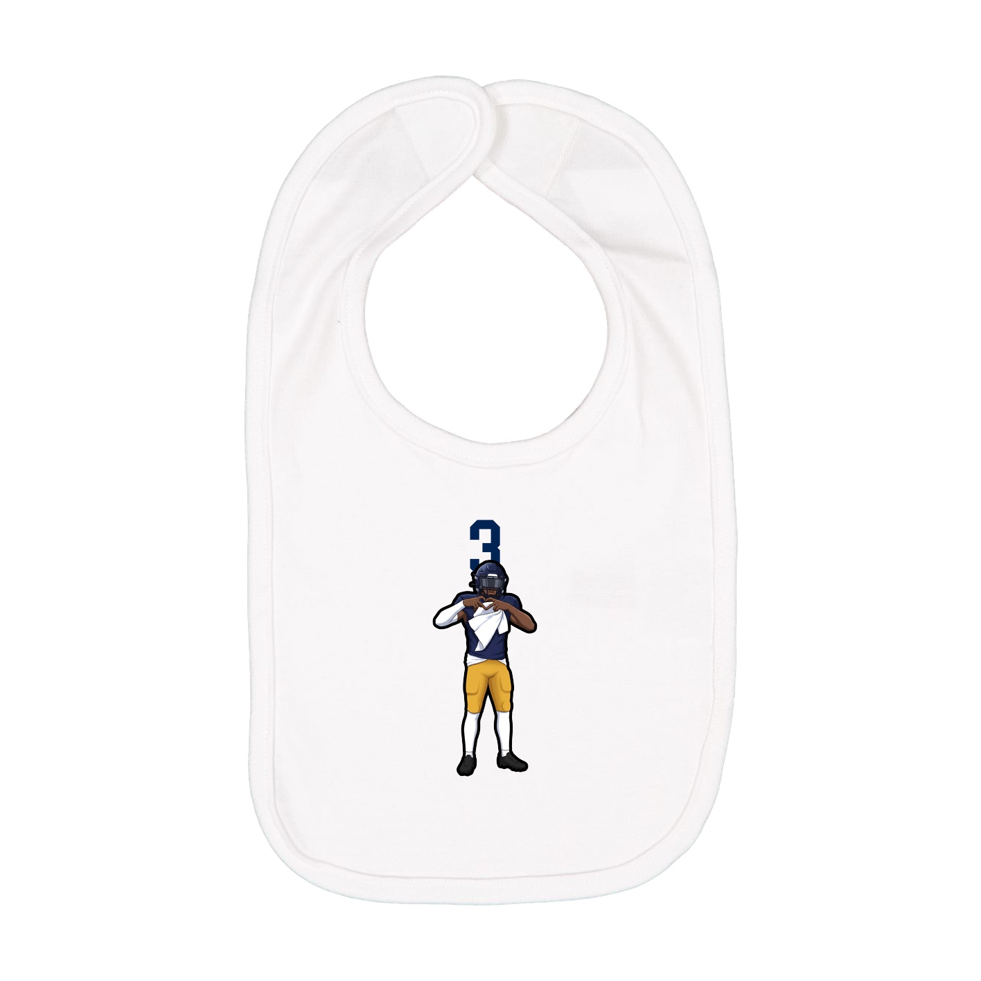Infant Bib — Number Top in White