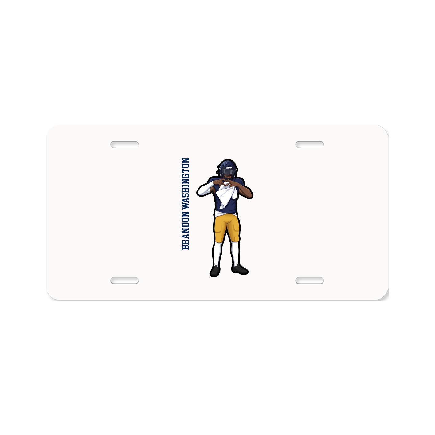 License Plate — Name Vertical in Classic