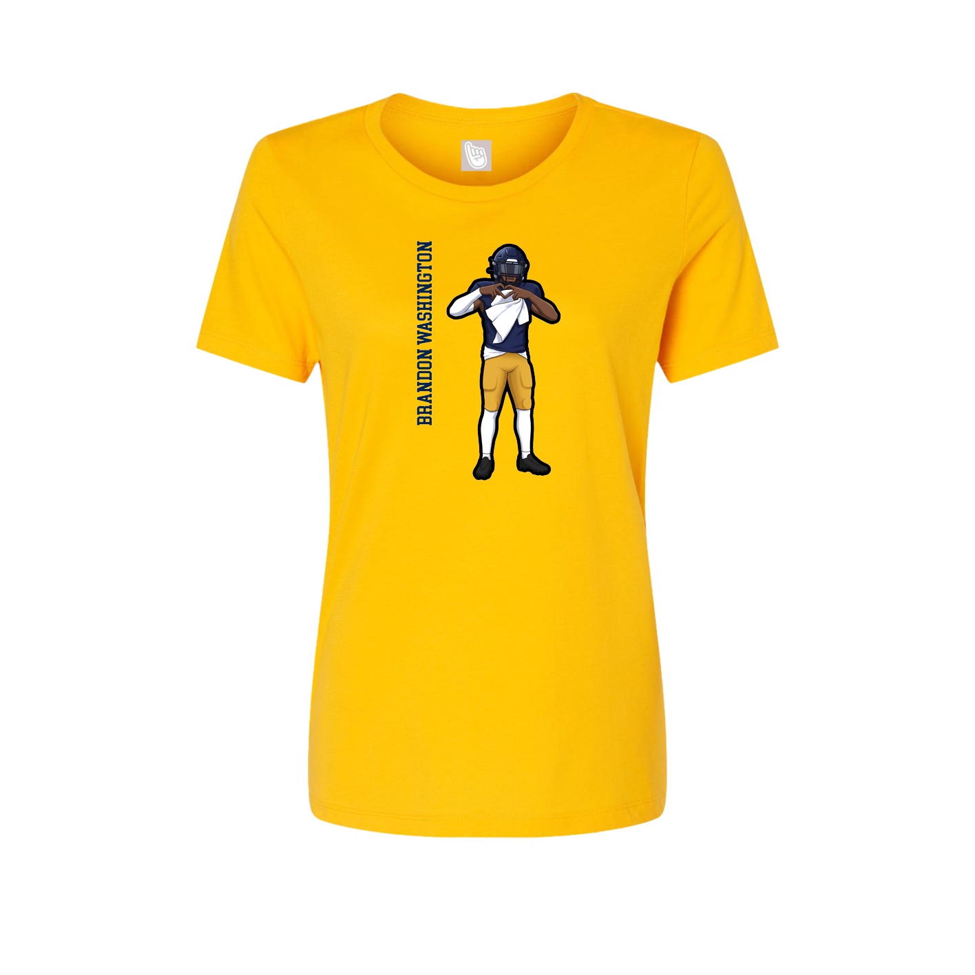 Fitted Women's Tee — Name Vertical in Gold