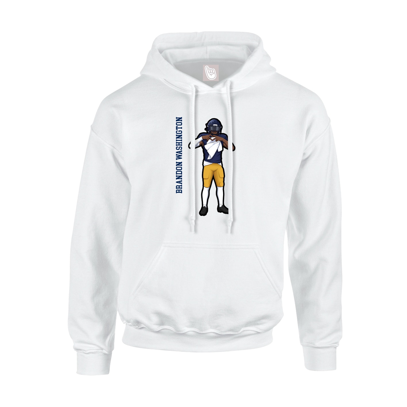 Hoodie — Name Vertical in White