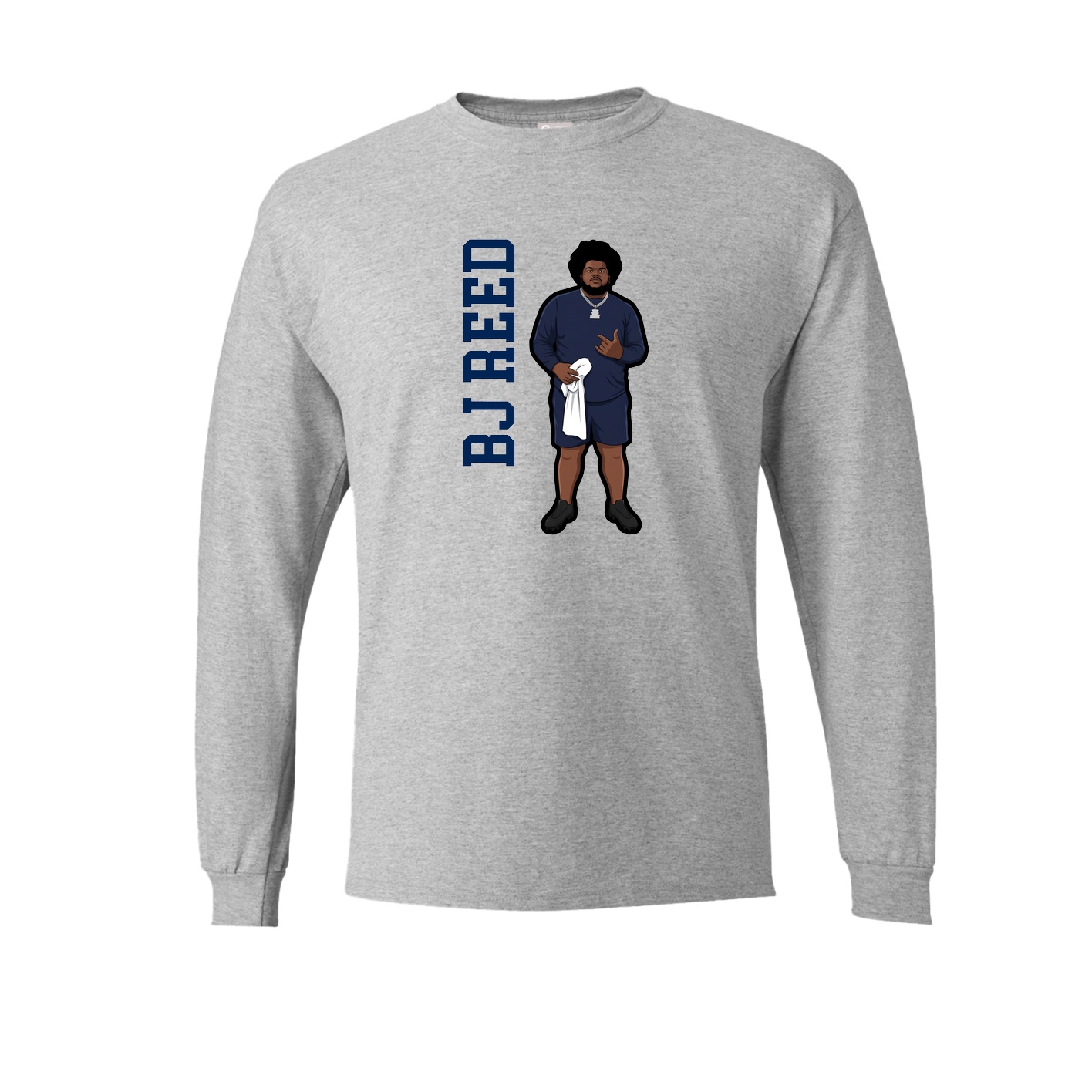Long Sleeve Tee — Name Vertical in Grey