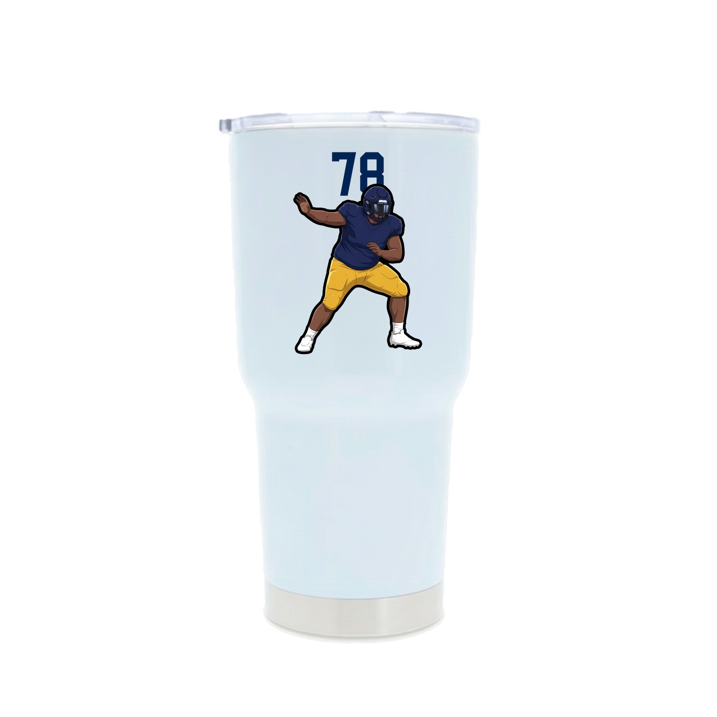 30oz Stainless Steel Tumbler — Number Top in White