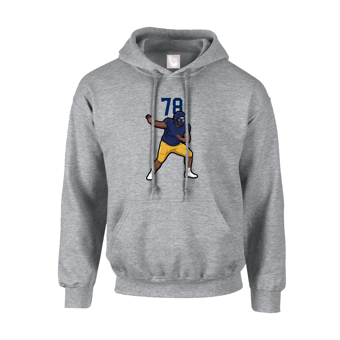 Hoodie — Number Top in Grey