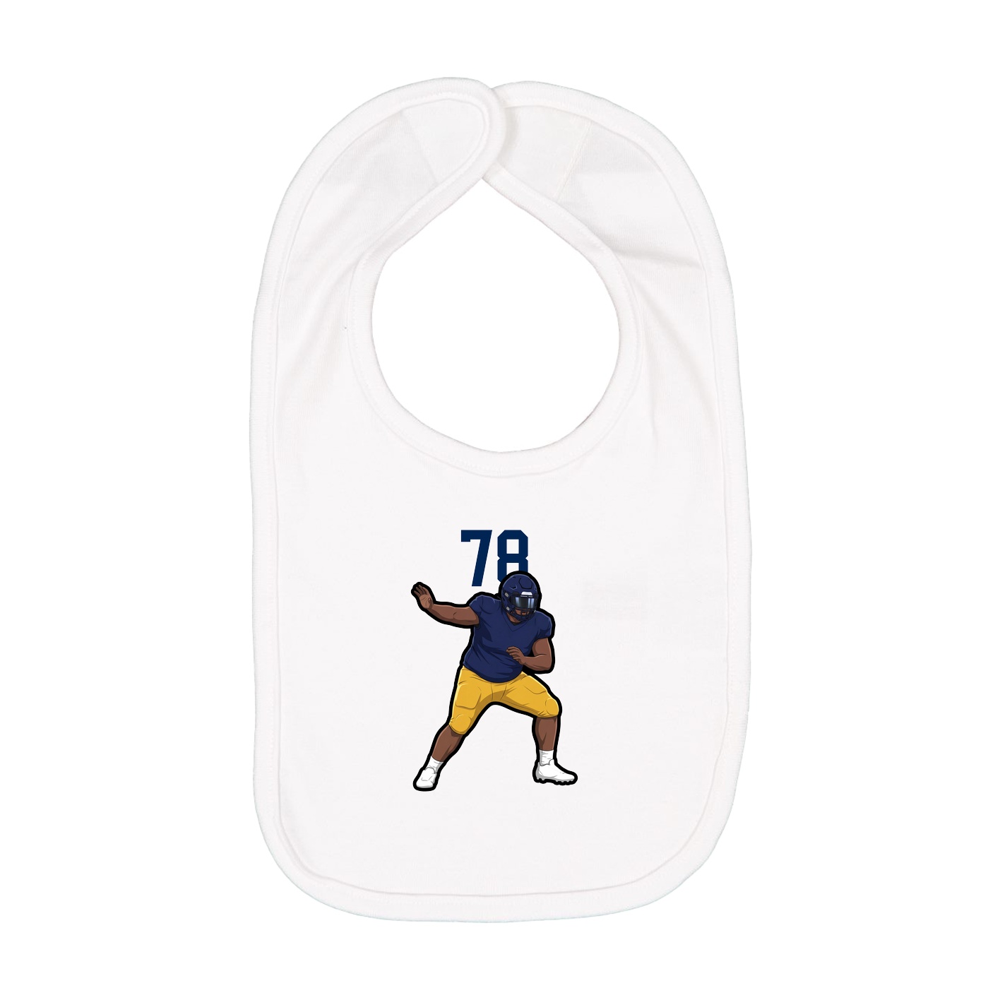 Infant Bib — Number Top in White
