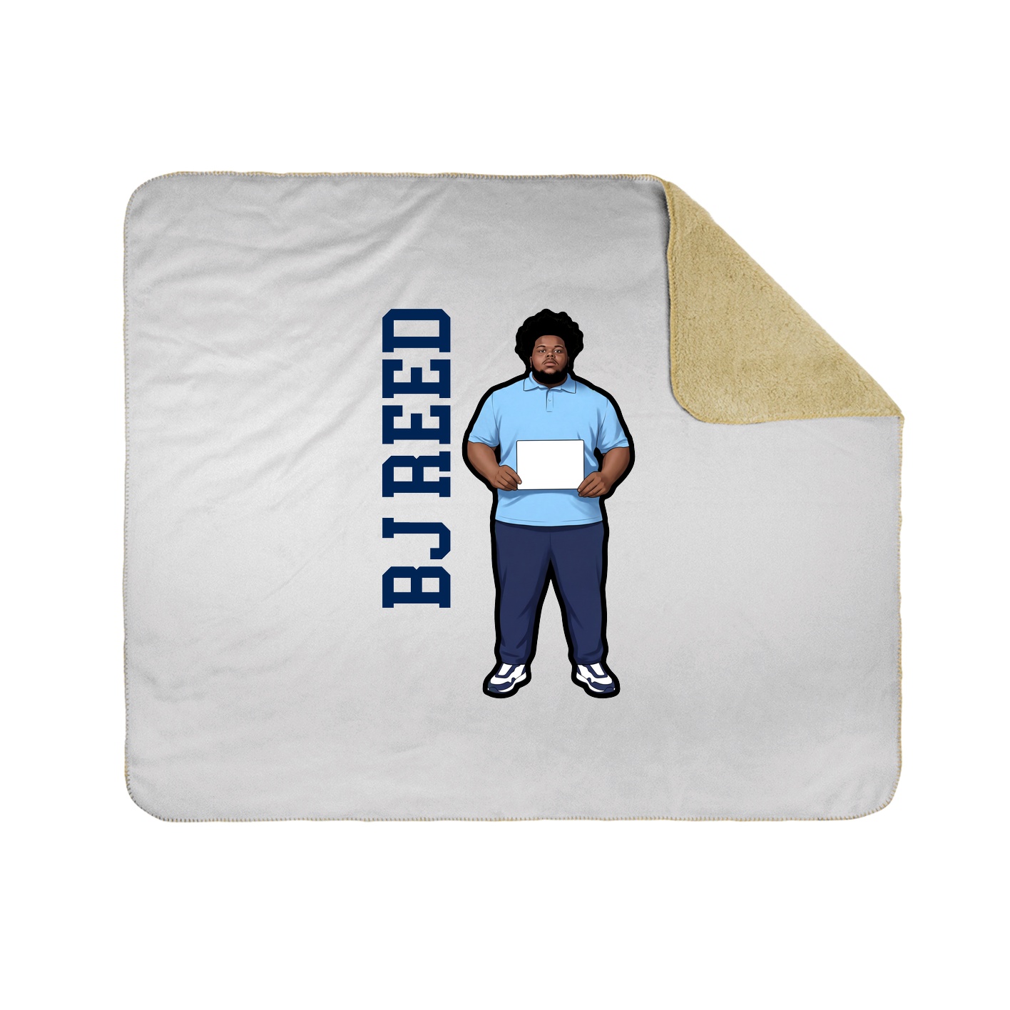 Throw Blanket — Name Vertical in White