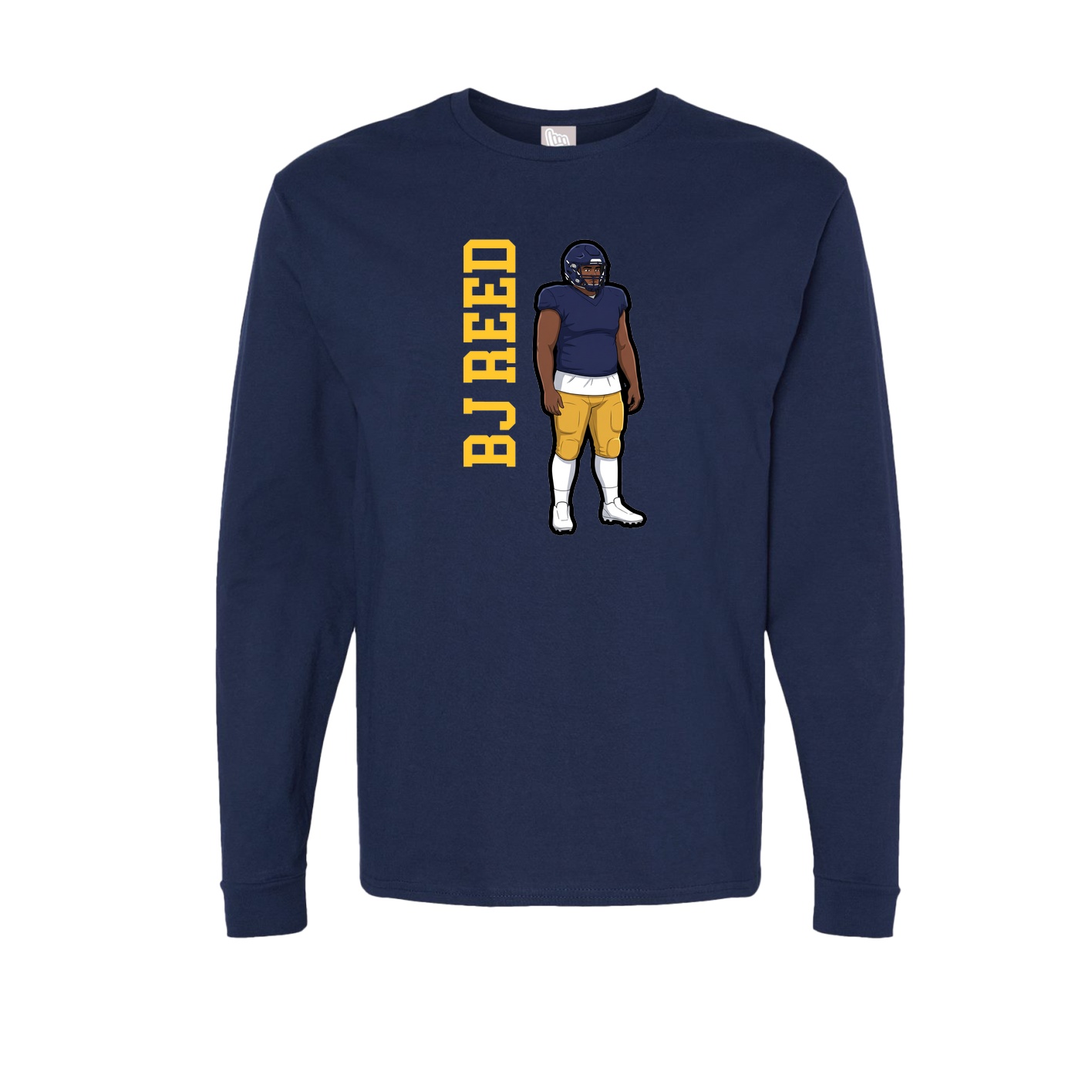 Long Sleeve Tee — Name Vertical in Navy
