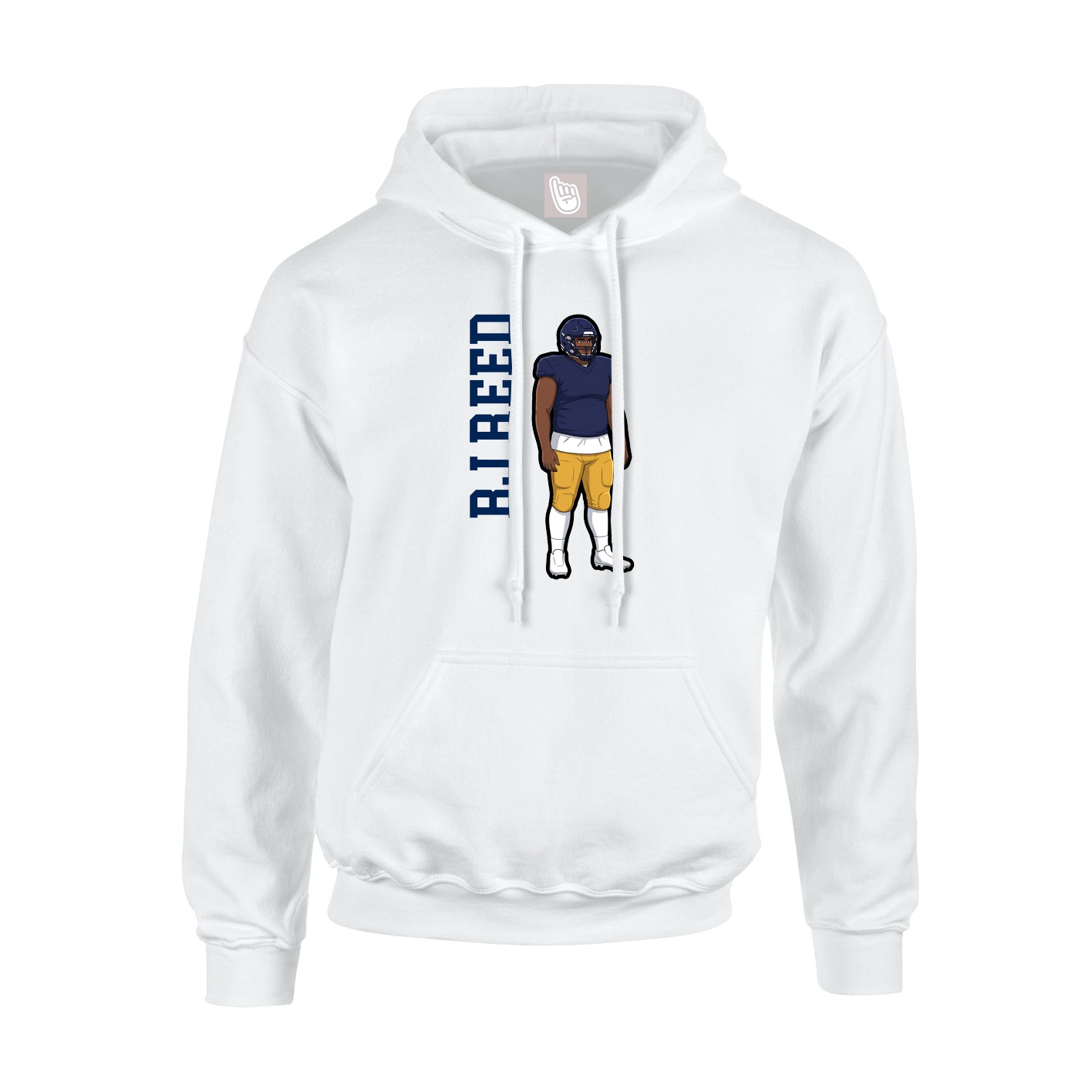 Youth Hoodie — Name Vertical in White