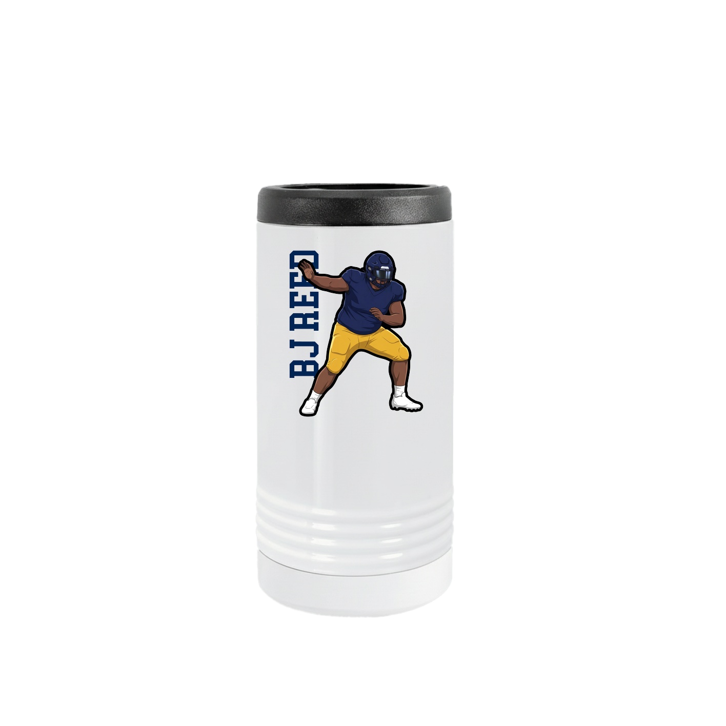 Slim Beverage Holder — Name Vertical in White