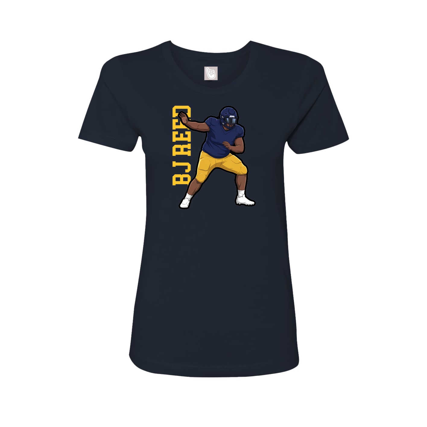 Fitted Women's Tee — Name Vertical in Navy