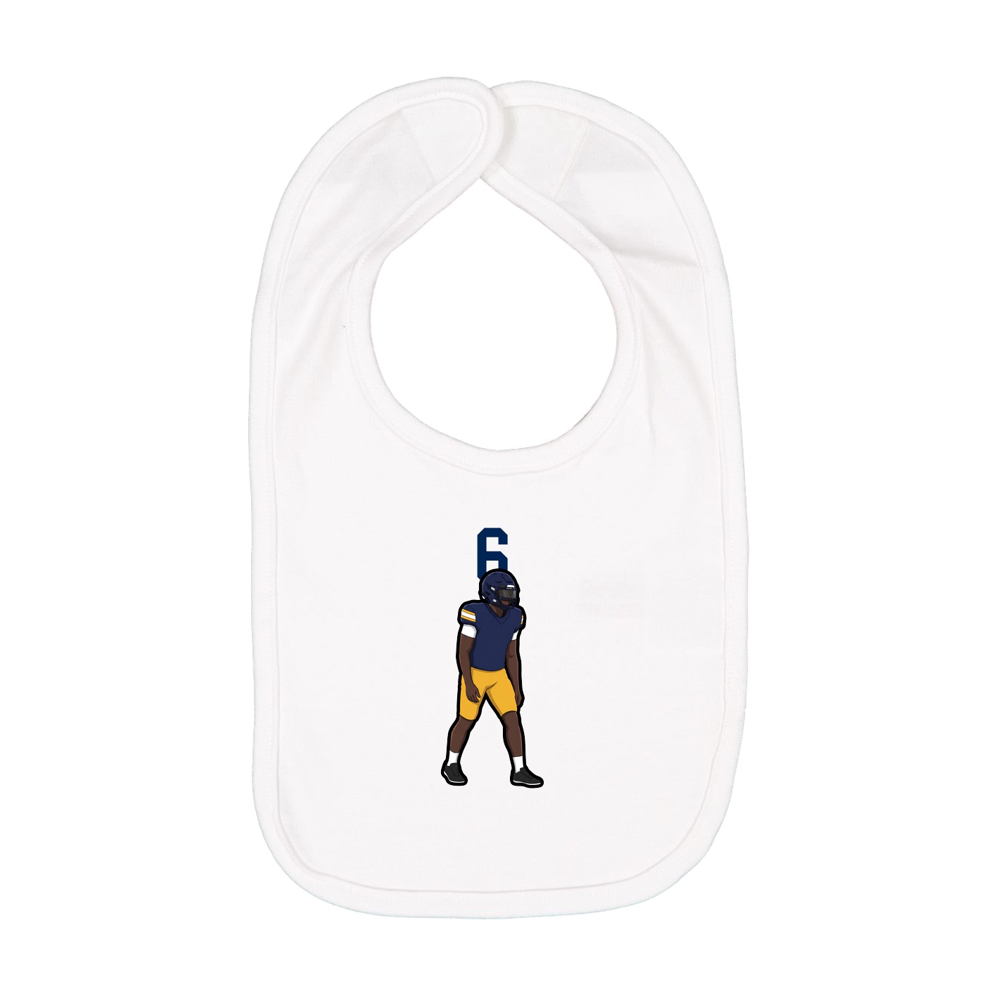 Infant Bib — Number Top in White
