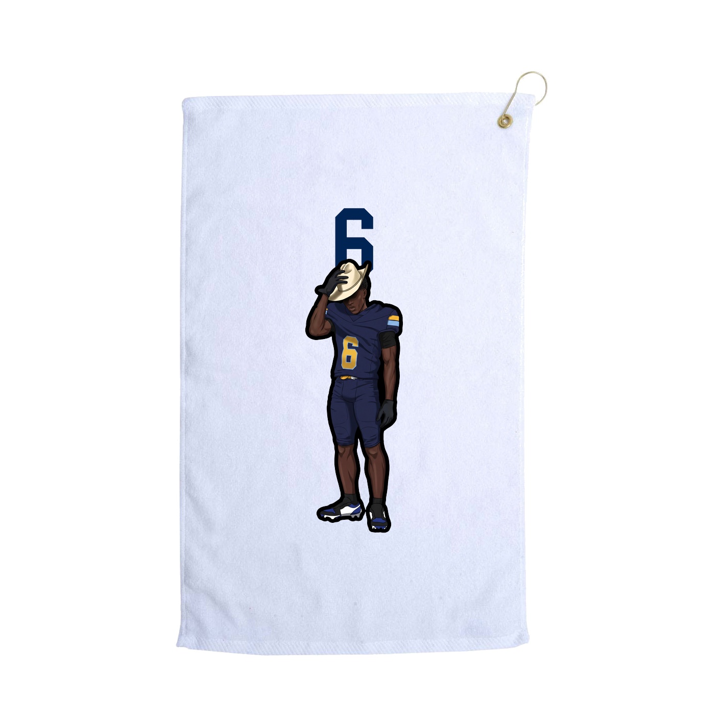 Golf Towel — Number Top in White