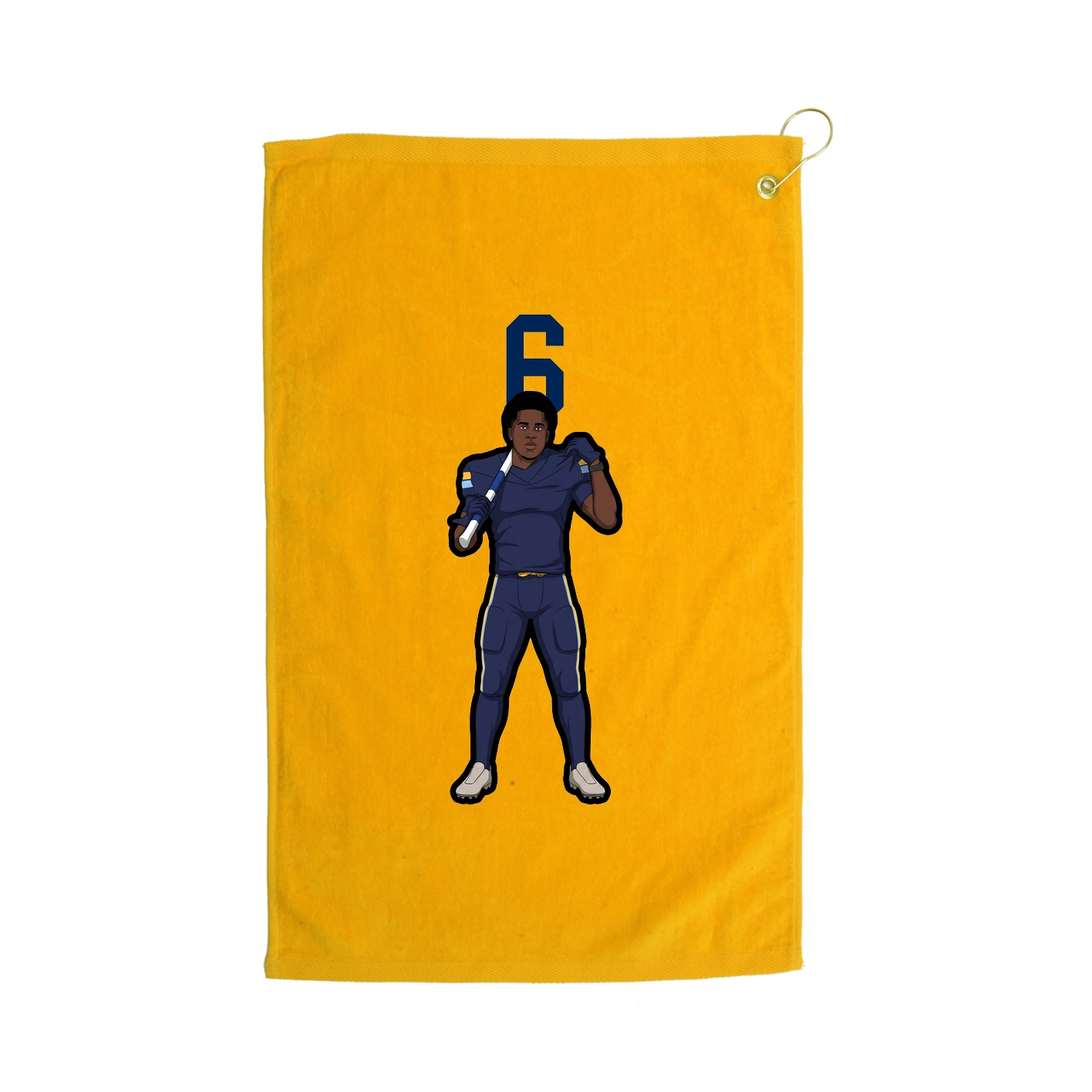 Golf Towel — Number Top in Gold