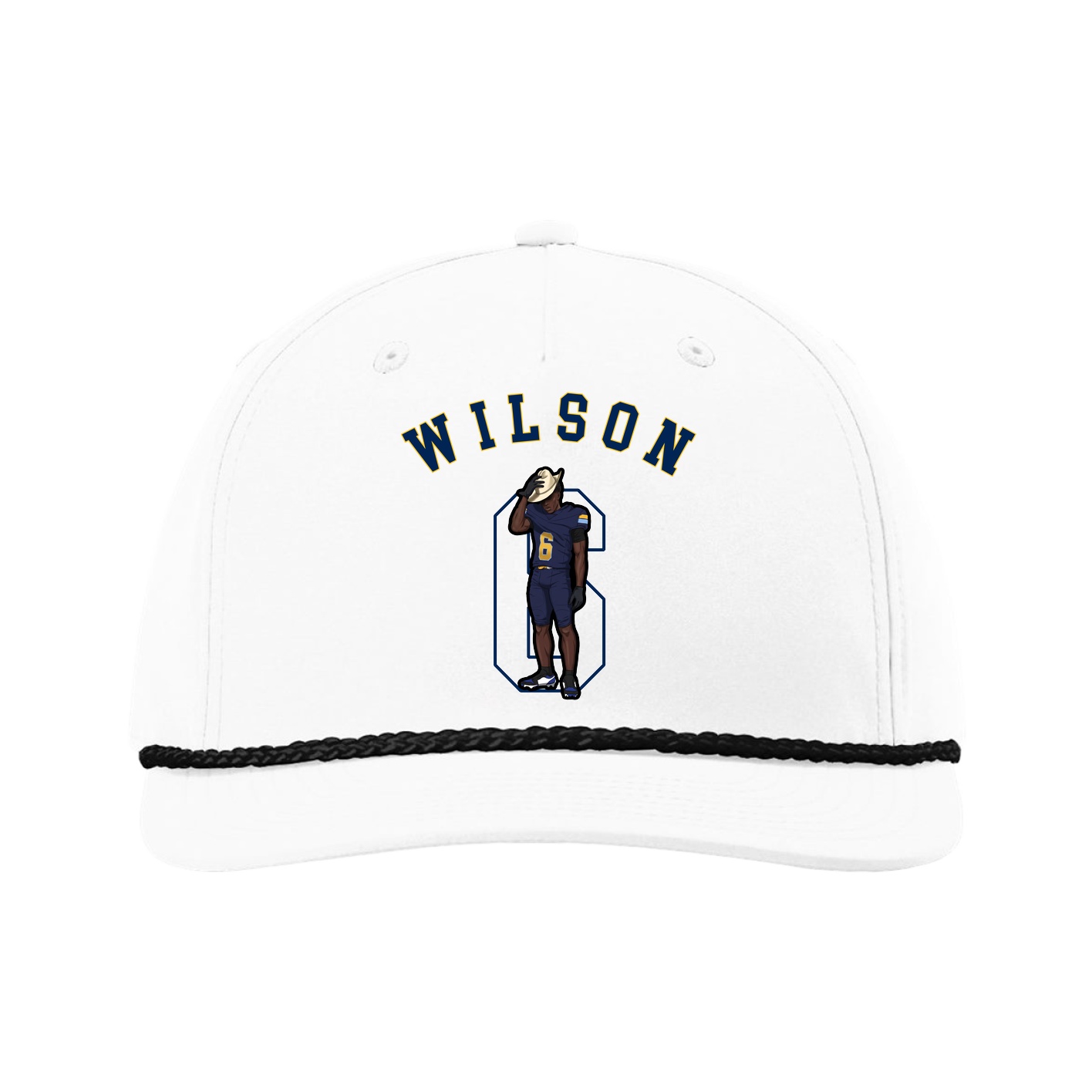 Five-Panel Classic Rope Cap — Shirsey Arch in White
