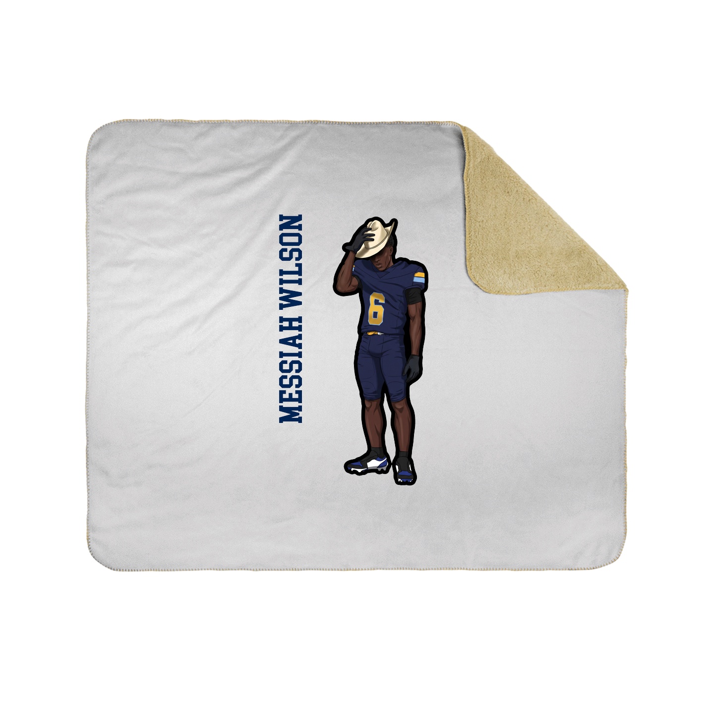 Throw Blanket — Name Vertical in White