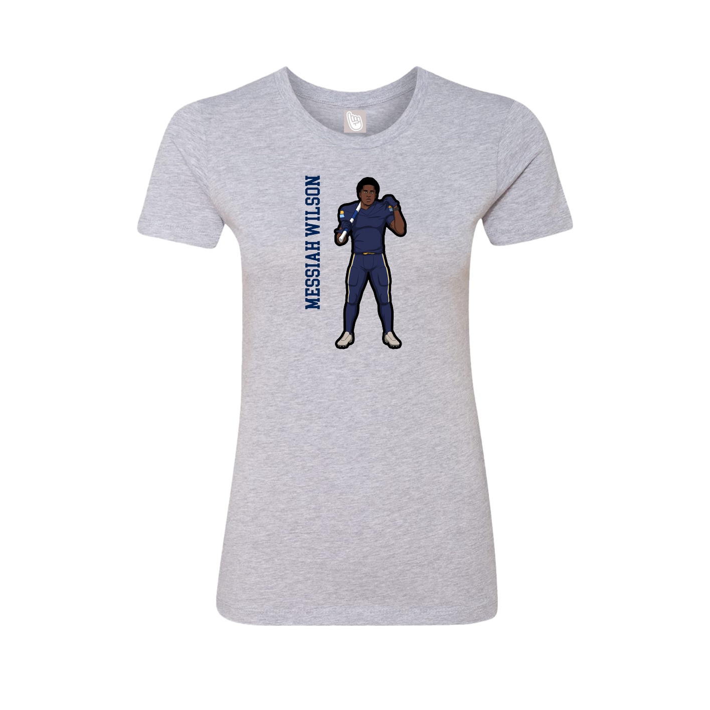Fitted Women's Tee — Name Vertical in Grey