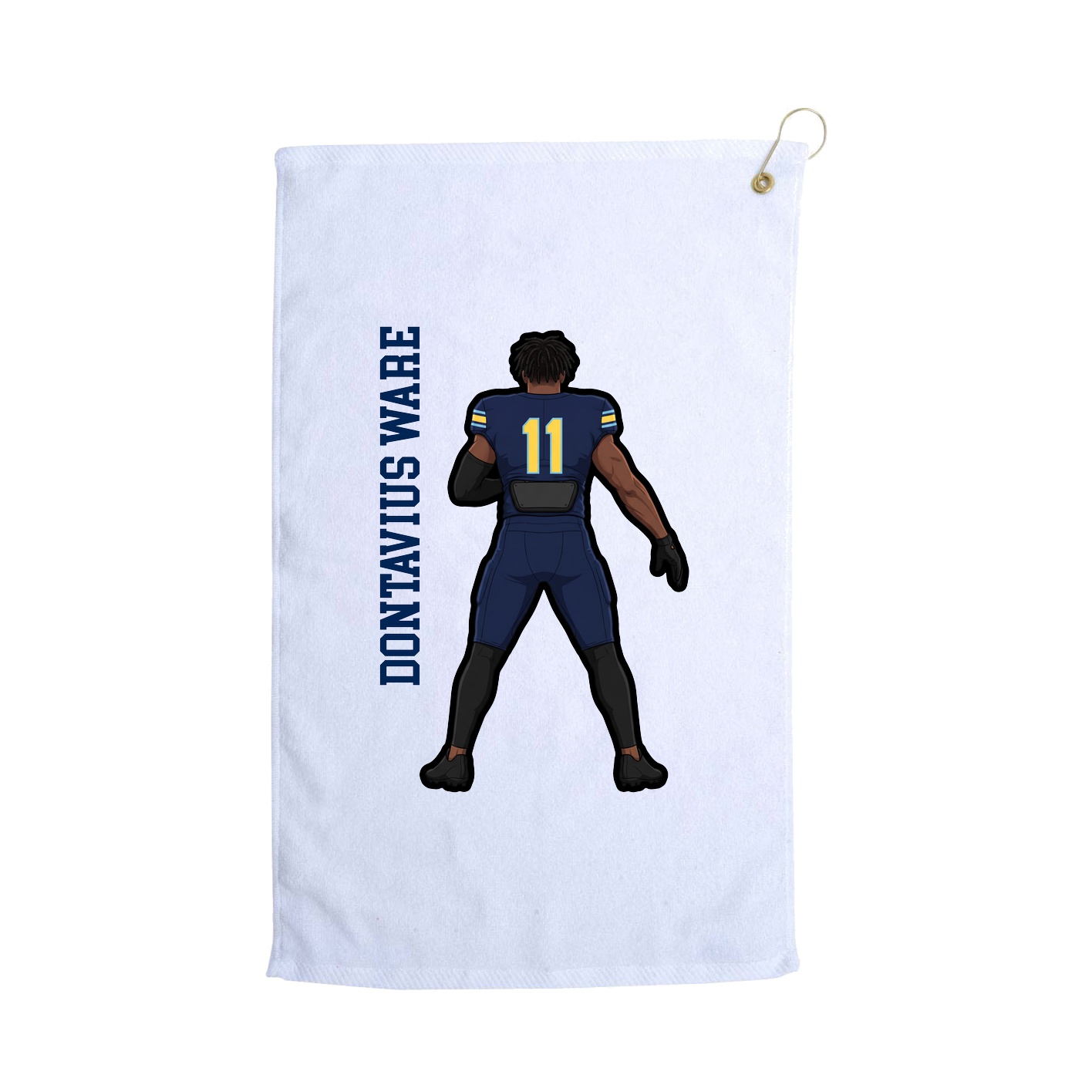 Golf Towel — Name Vertical in White