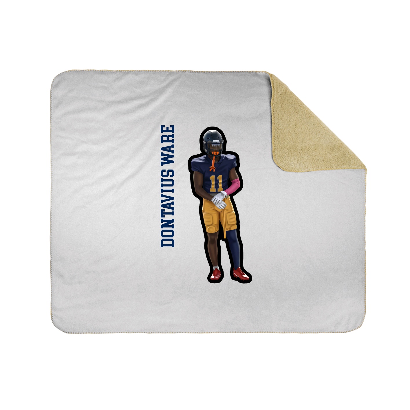 Throw Blanket — Name Vertical in White