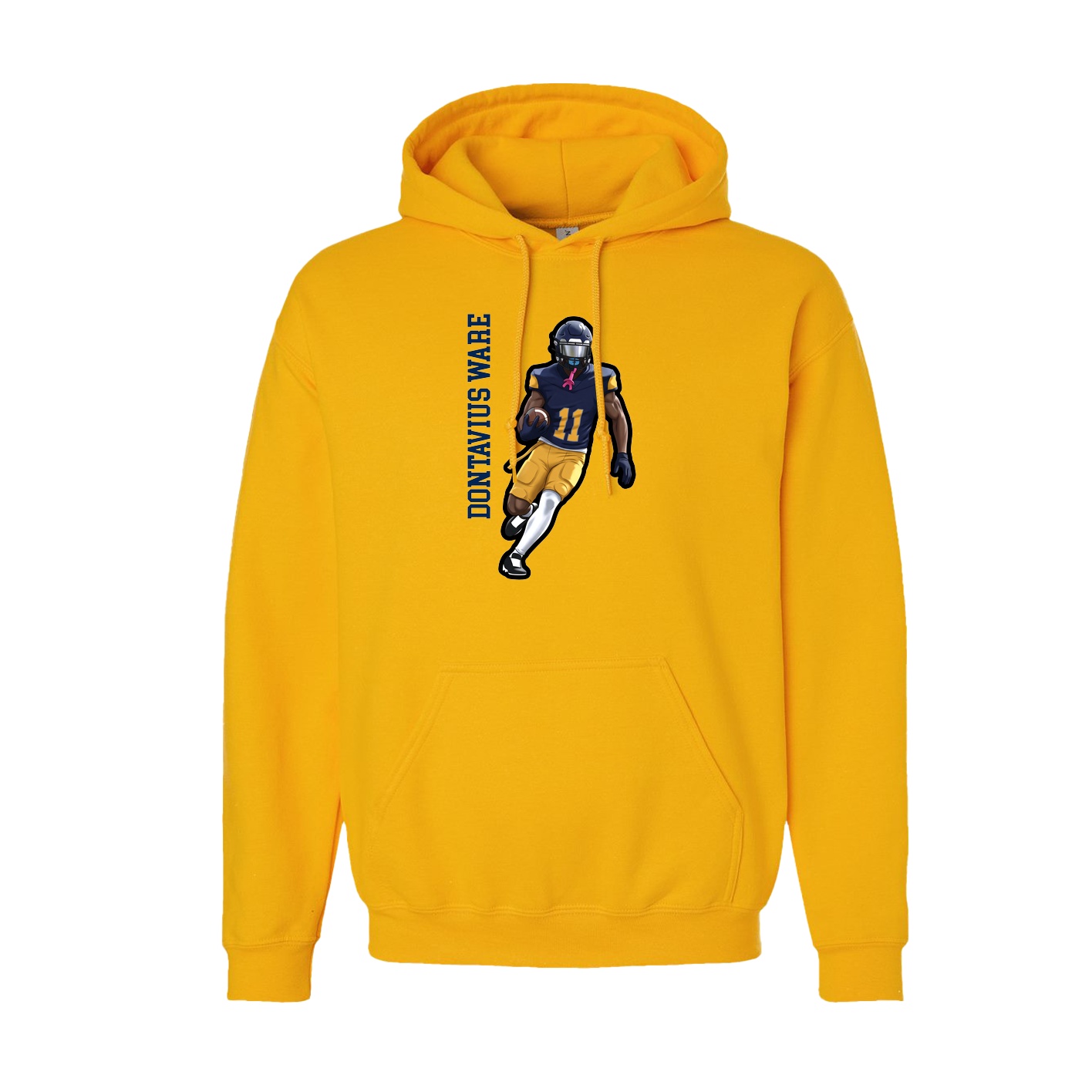 Hoodie — Name Vertical in Gold