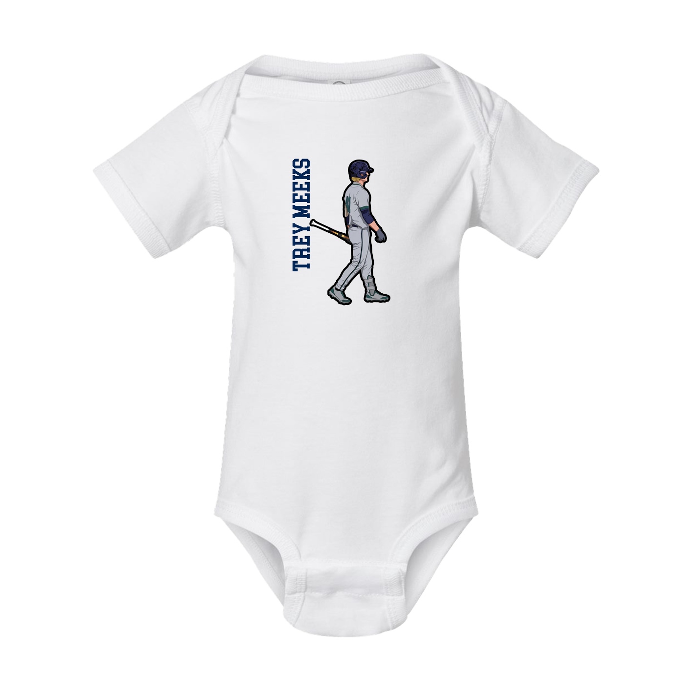 Baby Onesie — Name Vertical in White