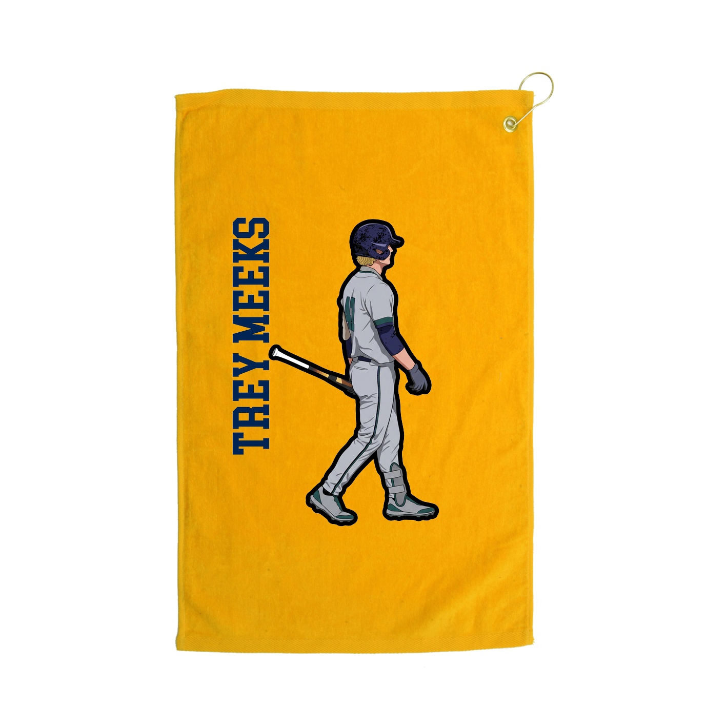 Golf Towel — Name Vertical in Gold