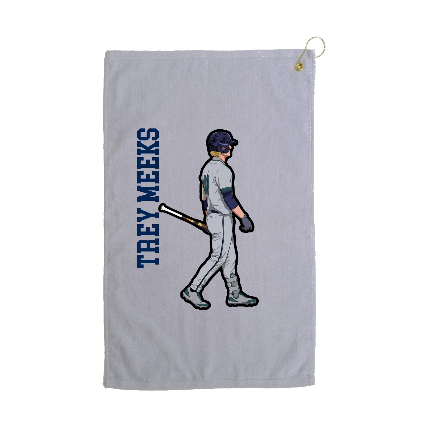 Golf Towel — Name Vertical in Grey