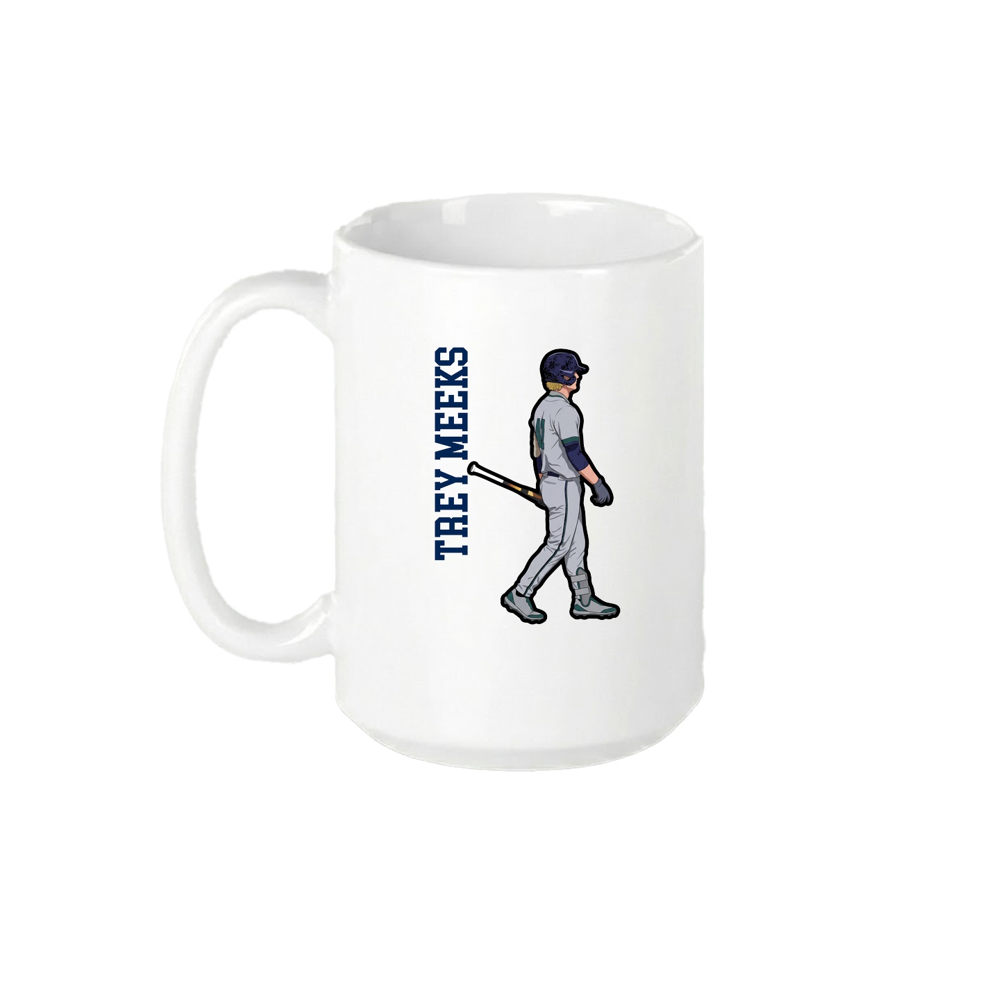 15oz Coffee Mug — Name Vertical in White