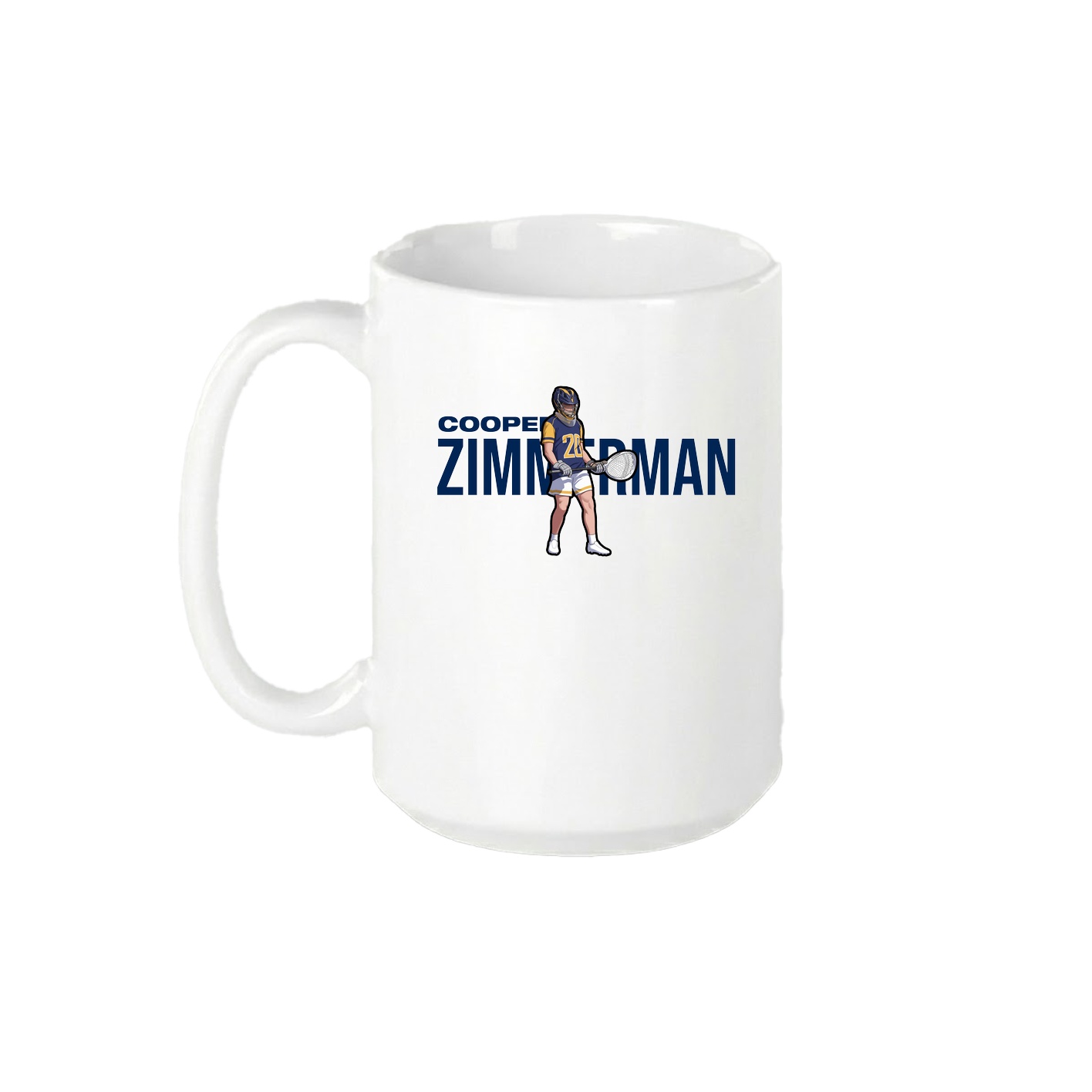 15oz Coffee Mug — Player Name in White