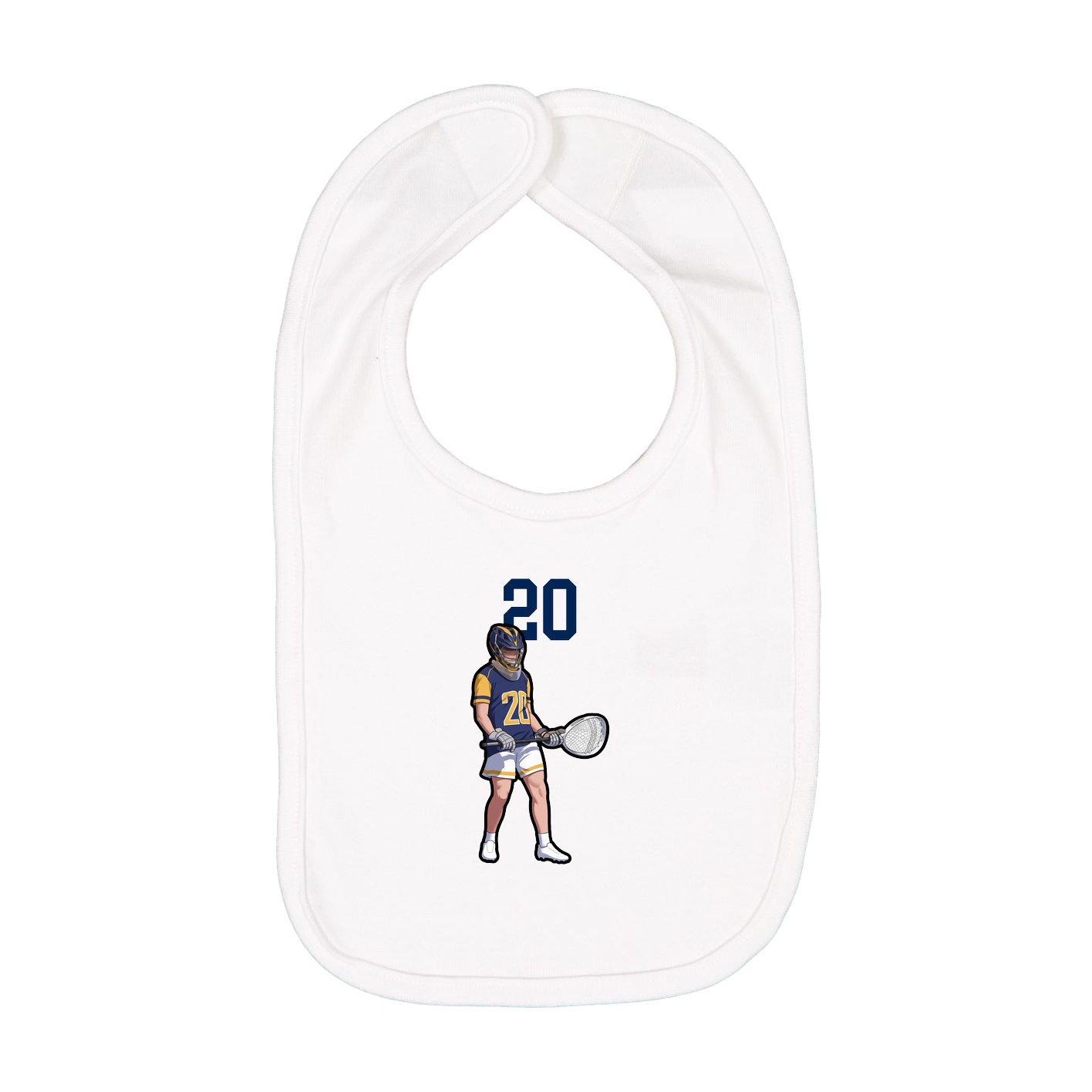 Infant Bib — Number Top in White