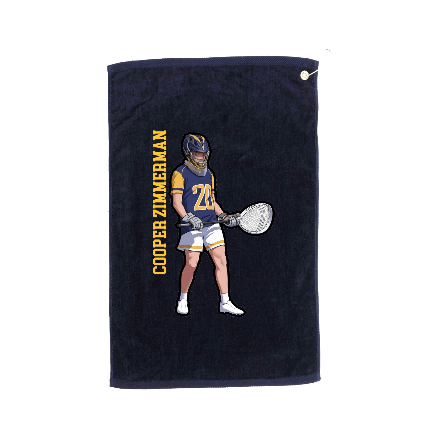 Golf Towel — Name Vertical in Navy