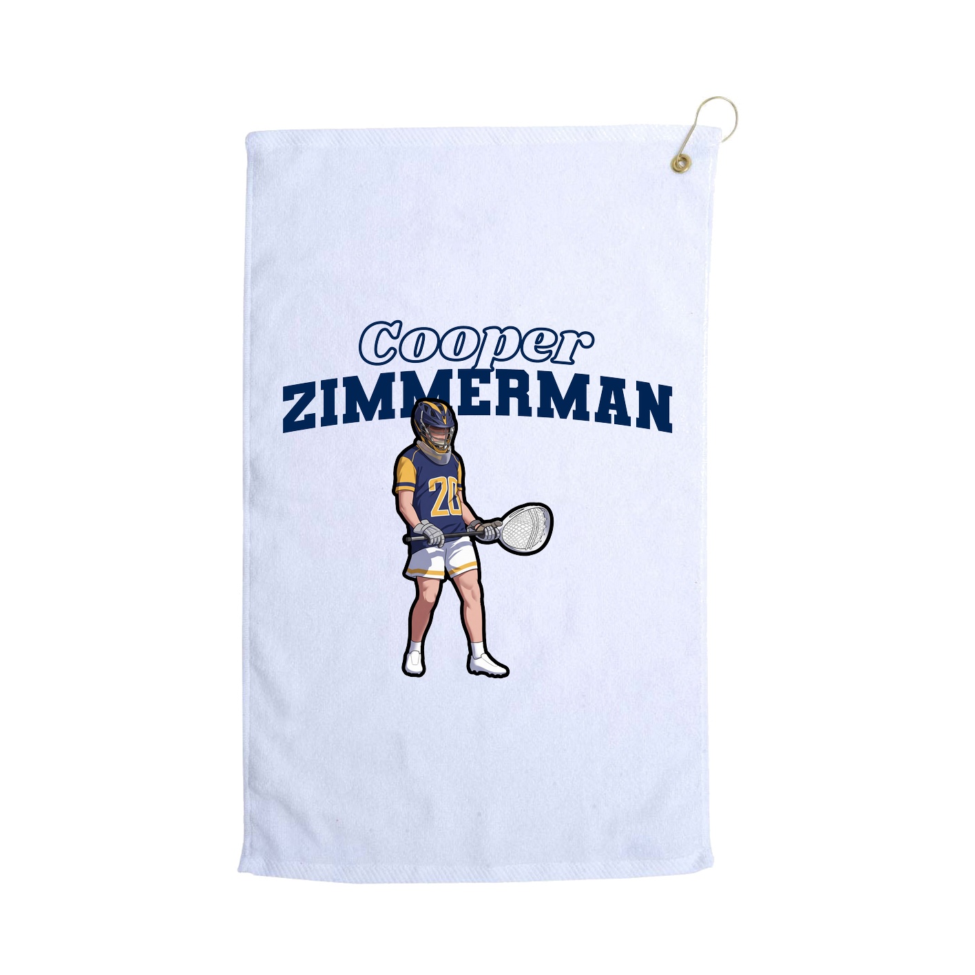 Golf Towel — Name Arch in White