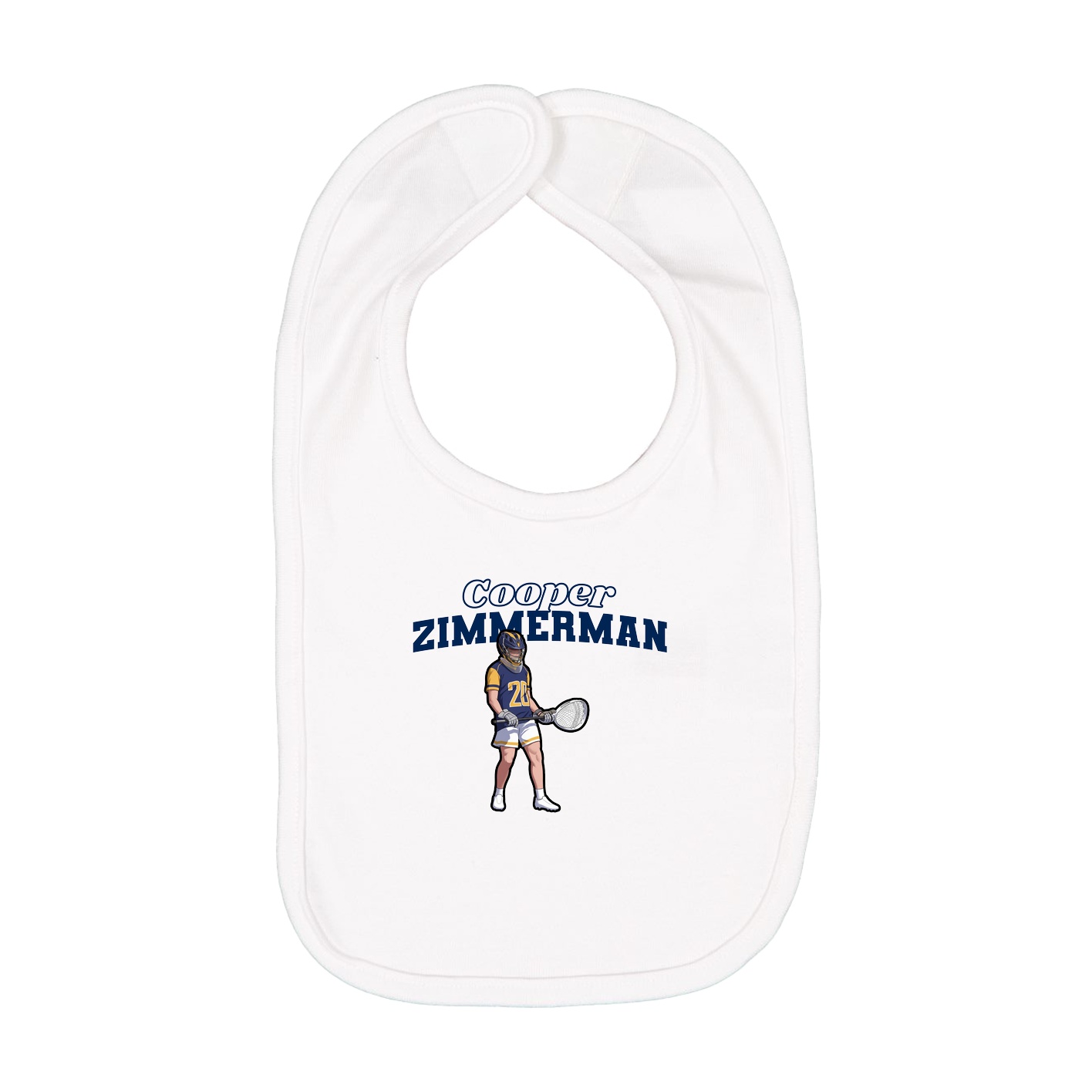 Infant Bib — Name Arch in White