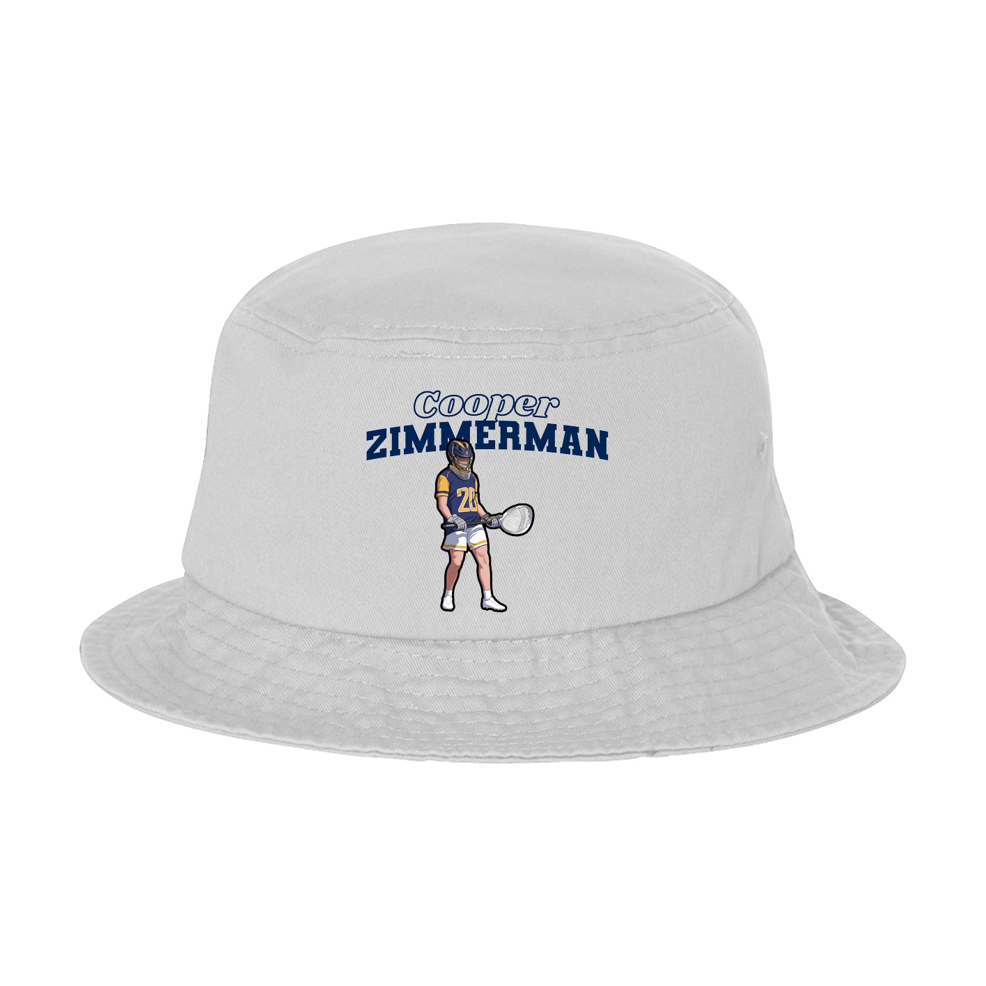 Bucket Cap — Name Arch in White