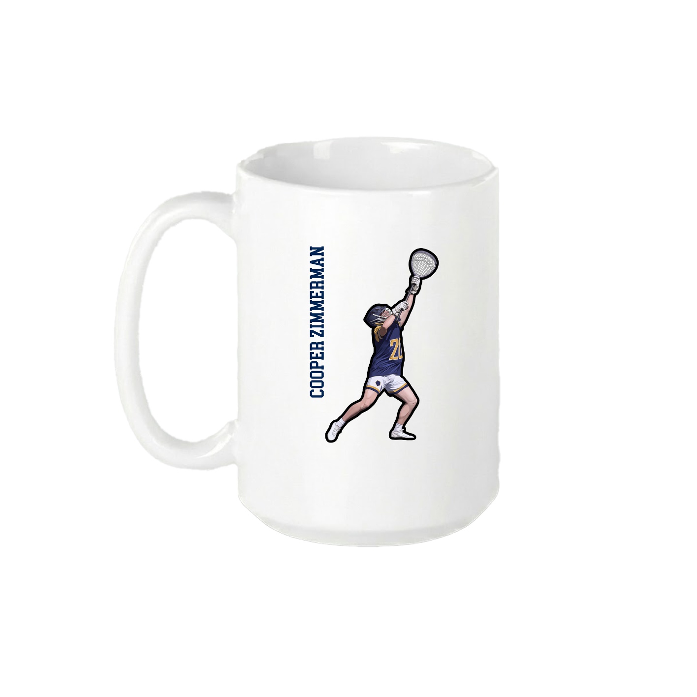 15oz Coffee Mug — Name Vertical in White