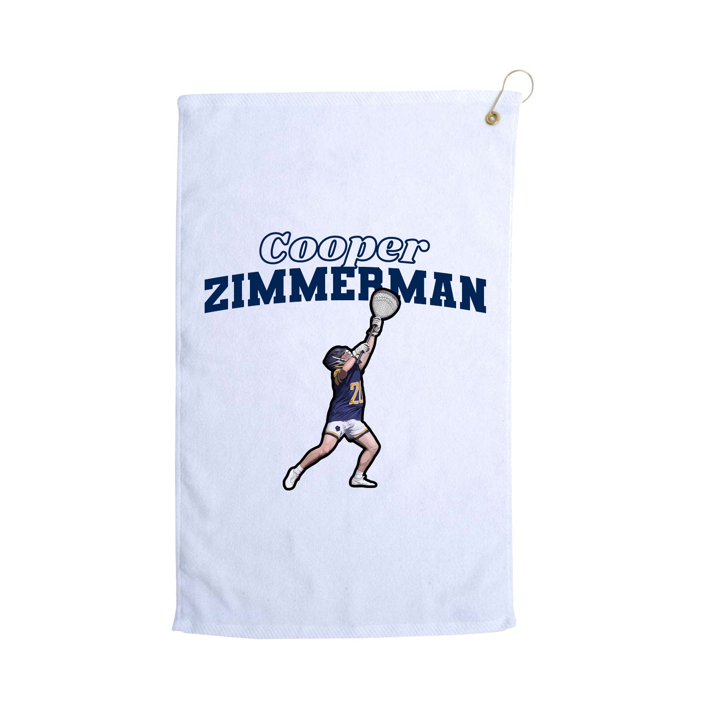 Golf Towel — Name Arch in White