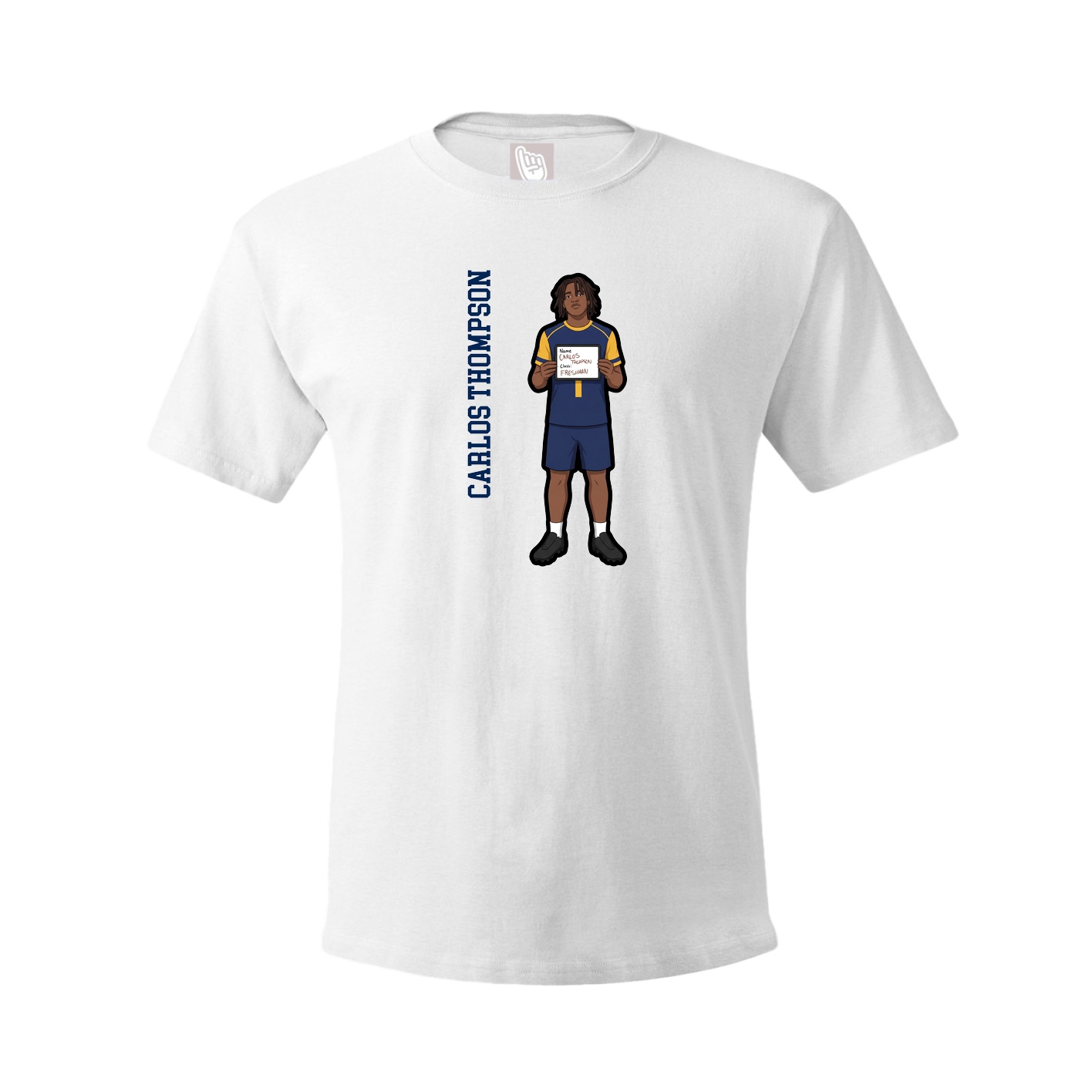 Youth Tee — Name Vertical in White